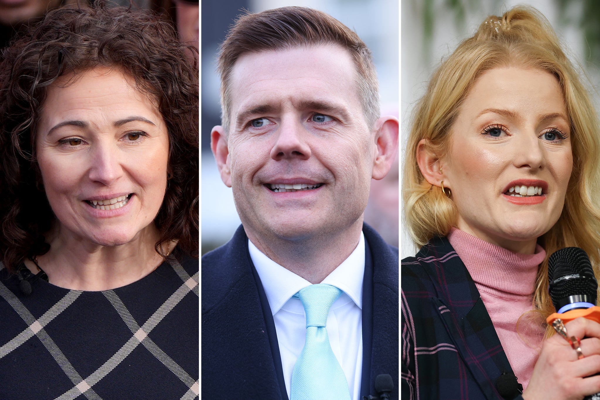 Left to right: Labour’s Angeliki Stogia, Reform’s Matt Goodwin, and the Green Party’s Hannah Spencer