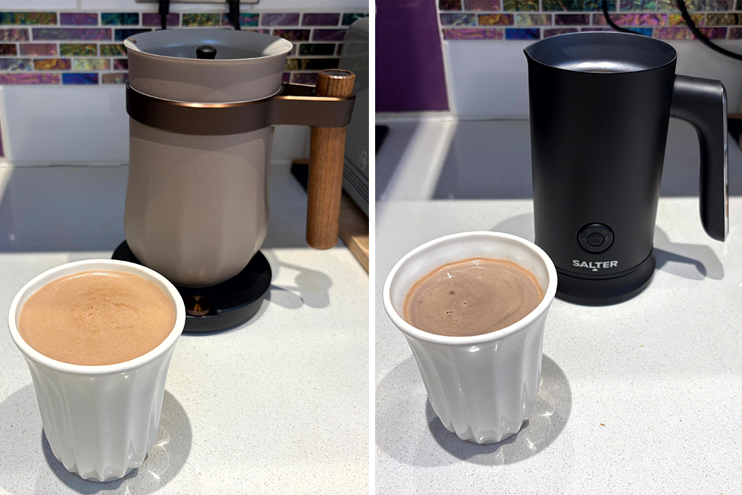 <p>I compared Hotel Chocolat's £150 viral hot chocolate maker with Salter's £35 appliance</p>