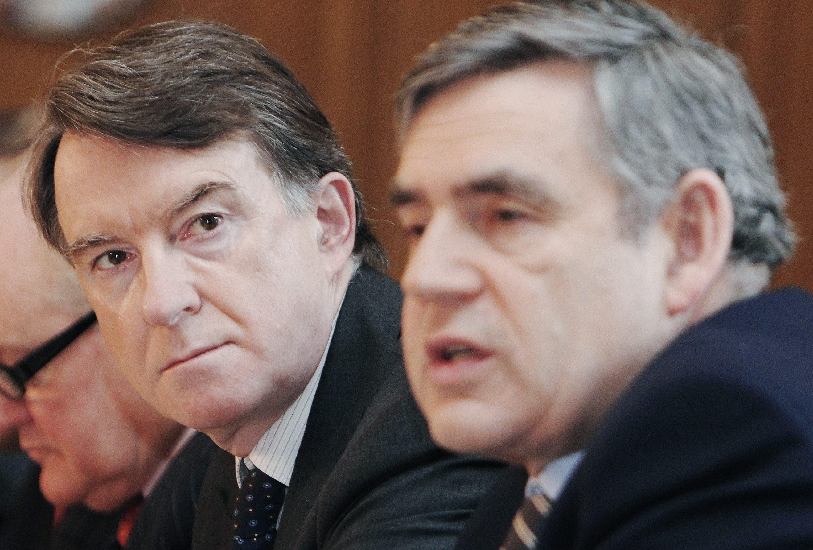 Then-business secretary Lord Mandelson with then-prime minister Gordon Brown in 2010