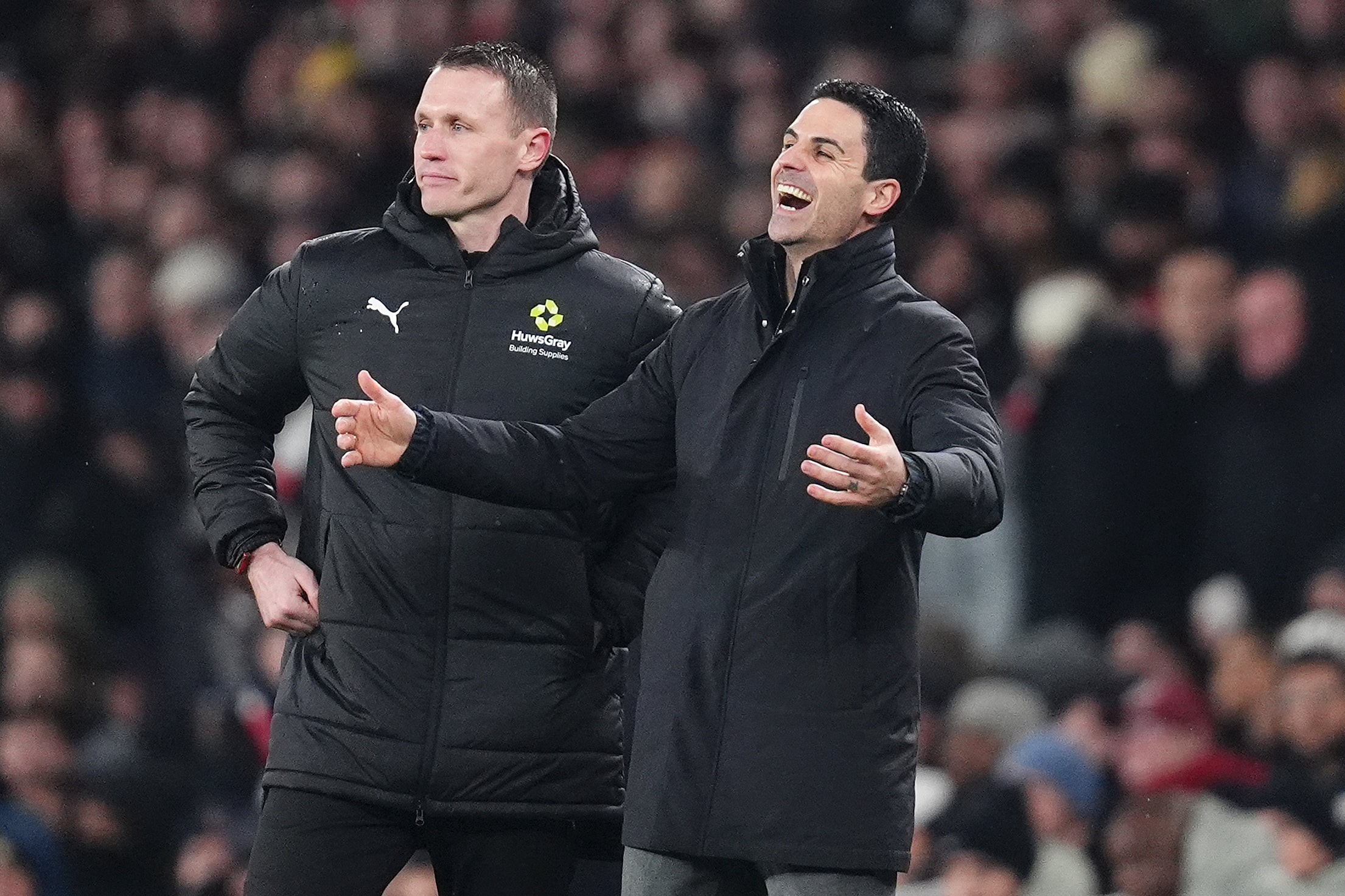 Mikel Arteta, right, leads his Arsenal squad to their first cup final in six years