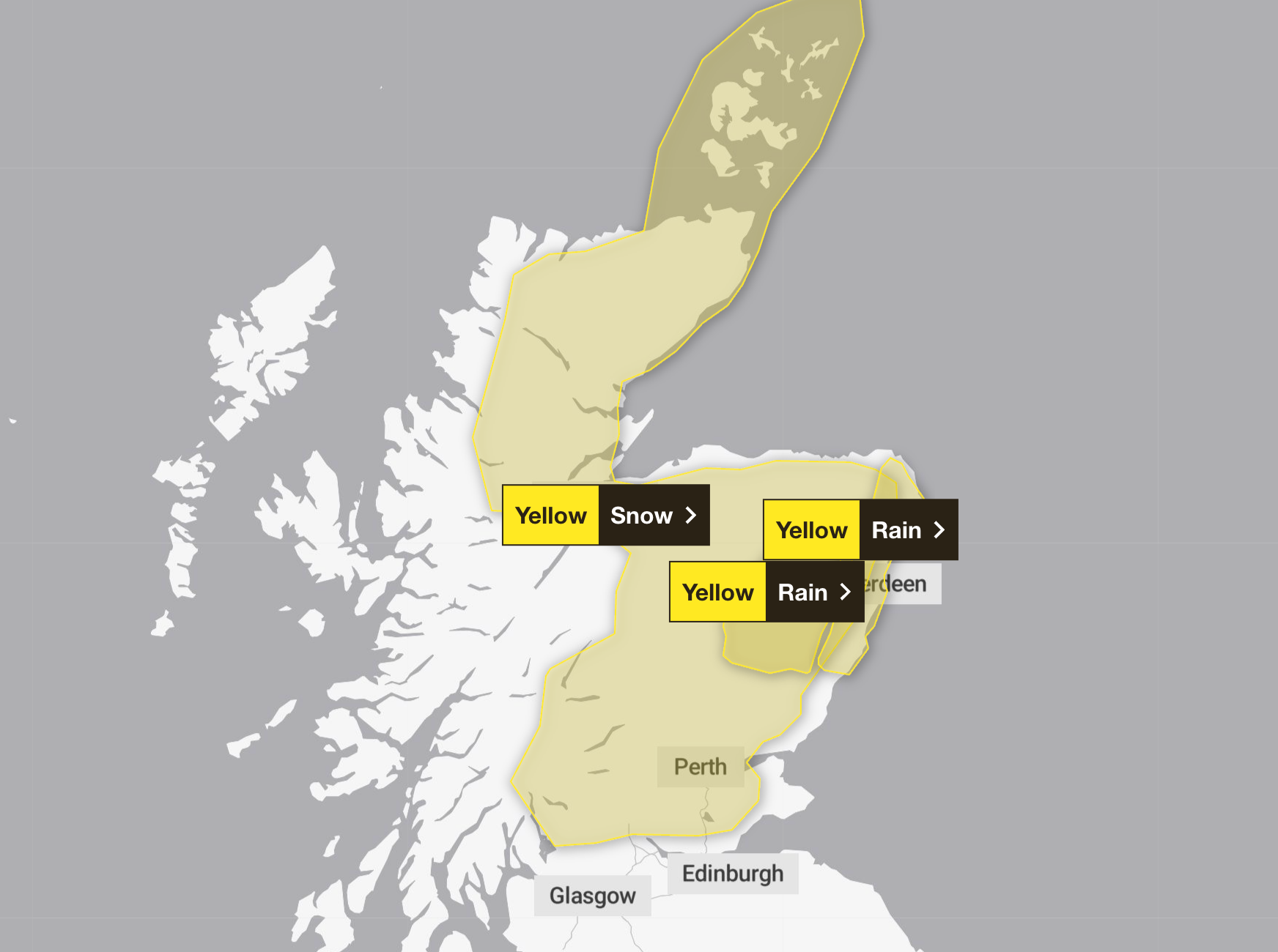 Several weather warnings are also in place on Wednesday