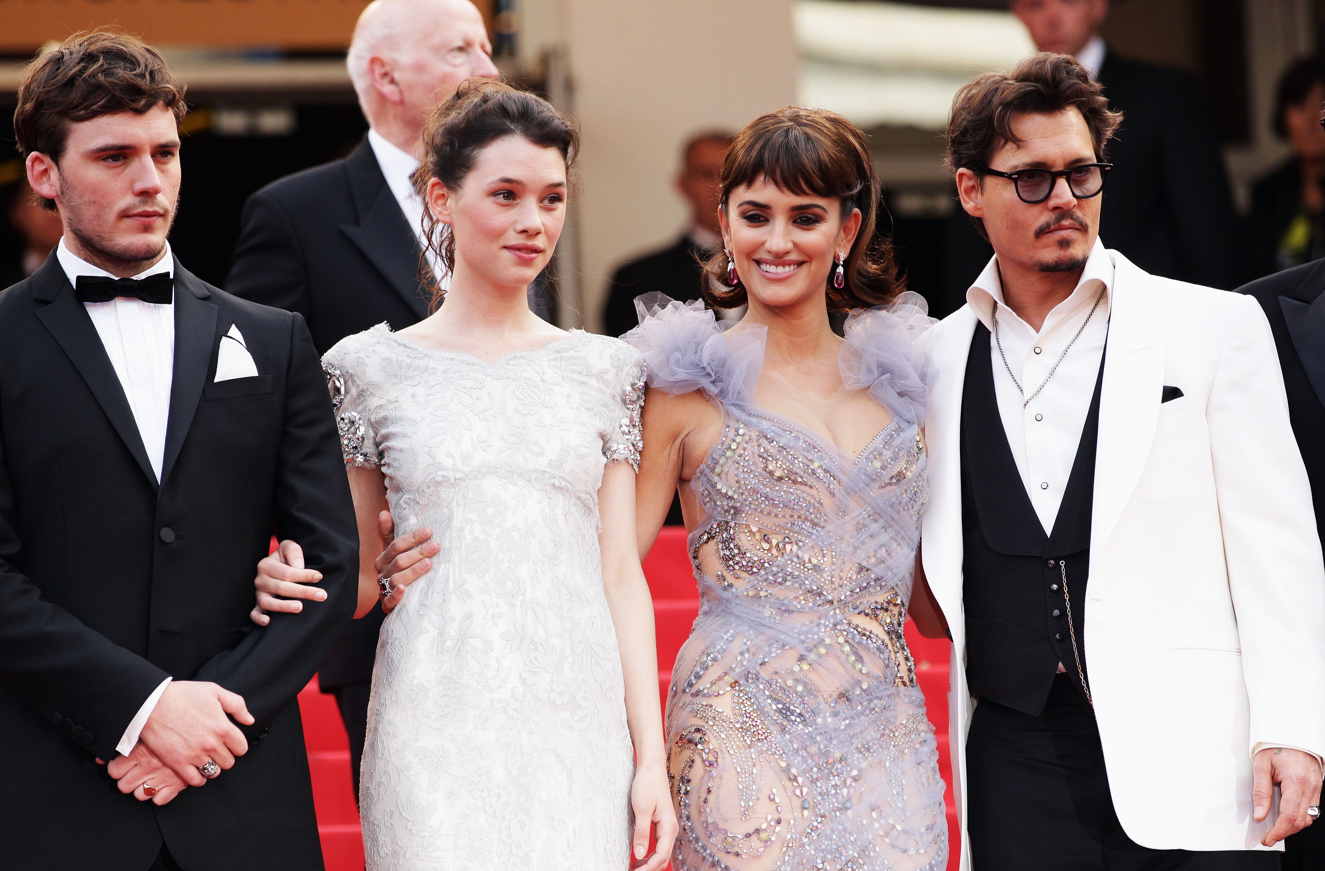 Claflin with his 'Pirates' castmates Astrid Berges-Frisbey, Penelope Cruz and Johnny Depp in 2011