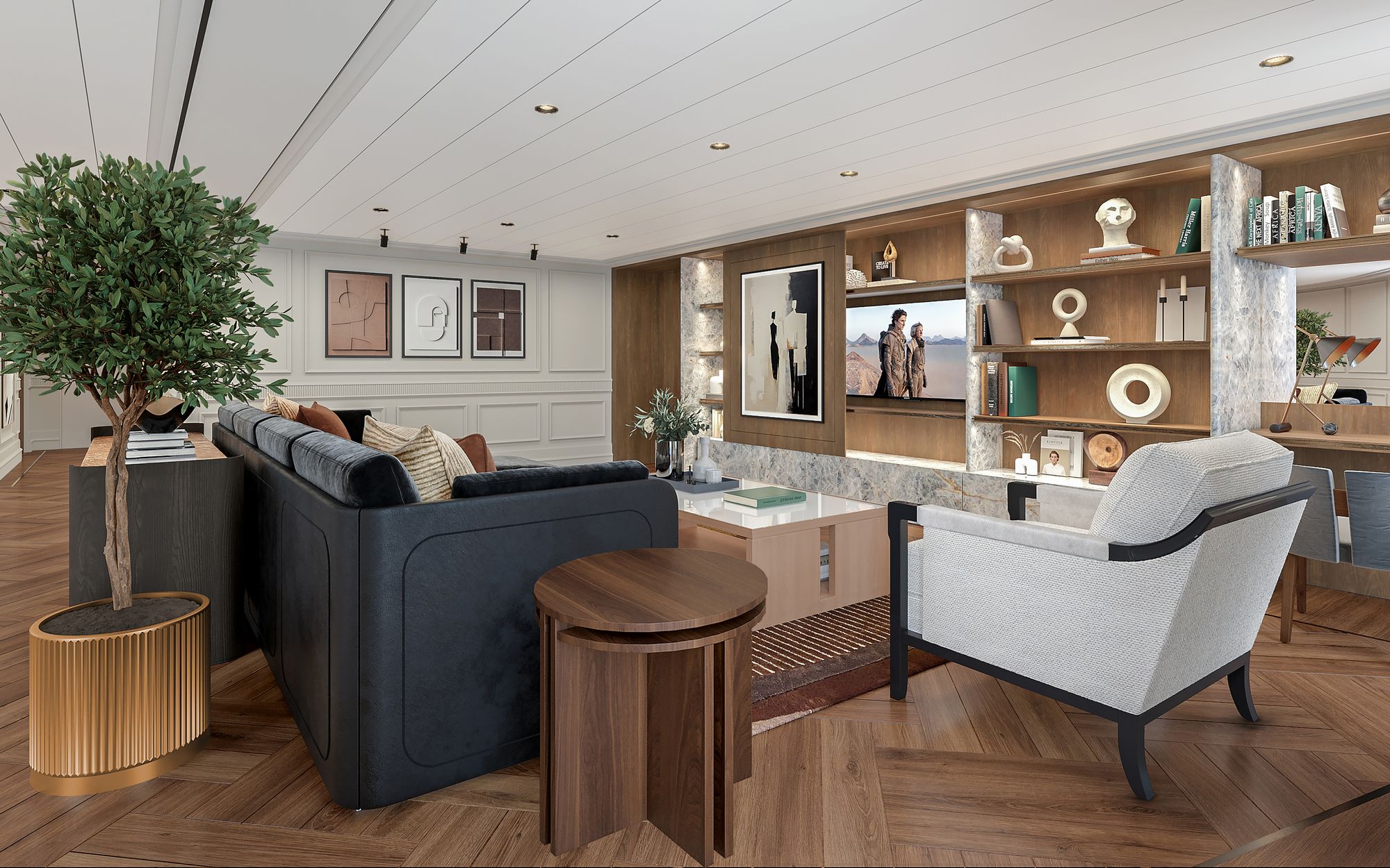 The Owners Suite aboard Oceania Sonata has its own lounge area