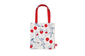 White Pooh and friends balloon sketch tote bag