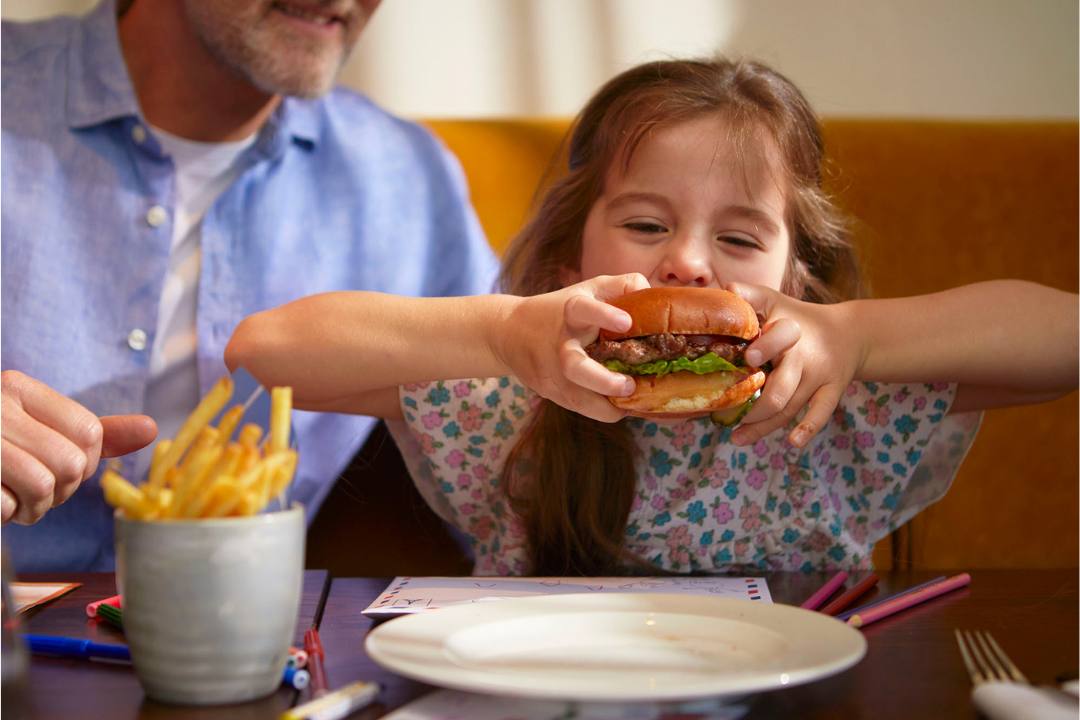 Your kids can tuck into fish goujoins, pasta or smaller versions of the adult courses