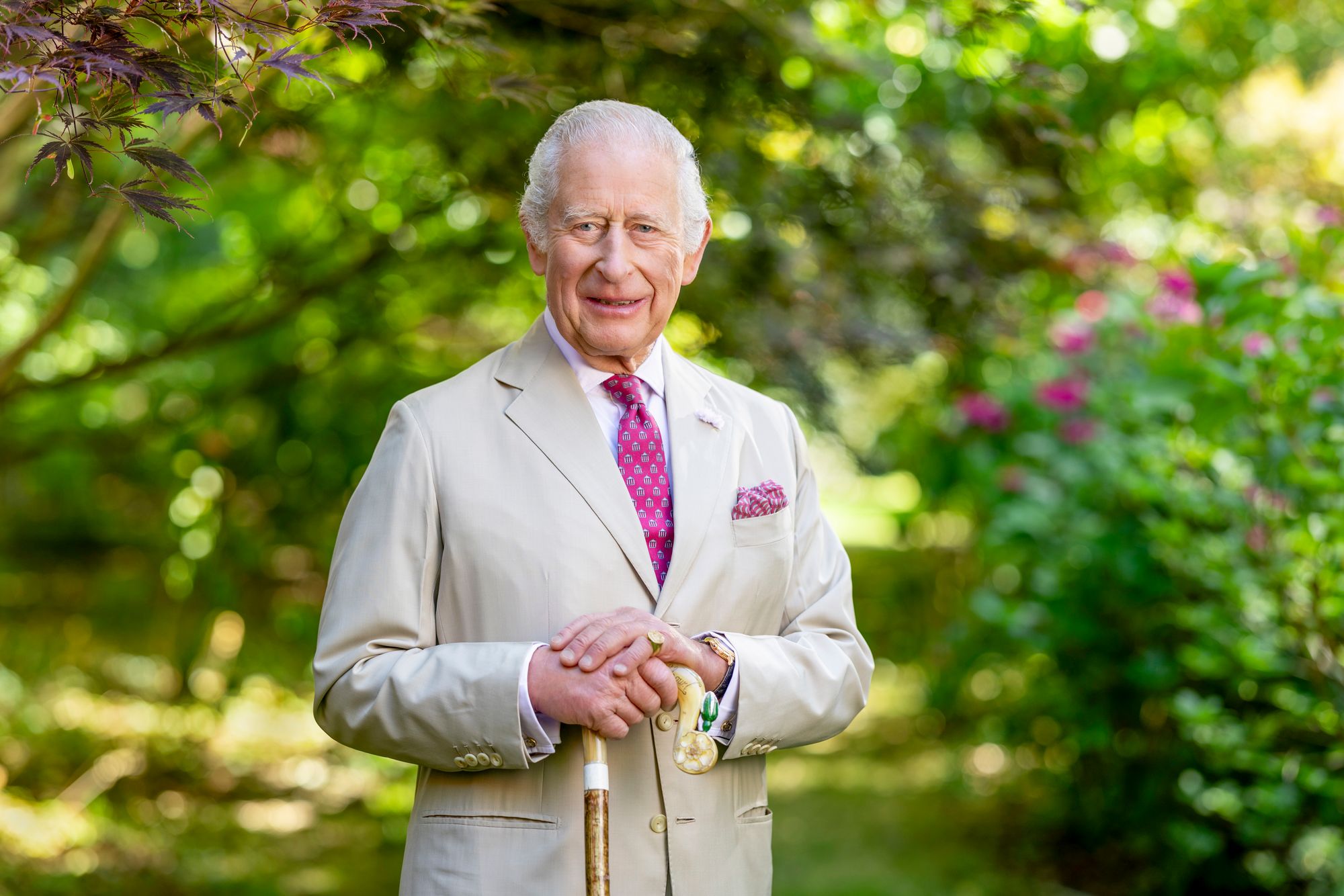 King Charles photographed in the Arboretum at Highgrove House