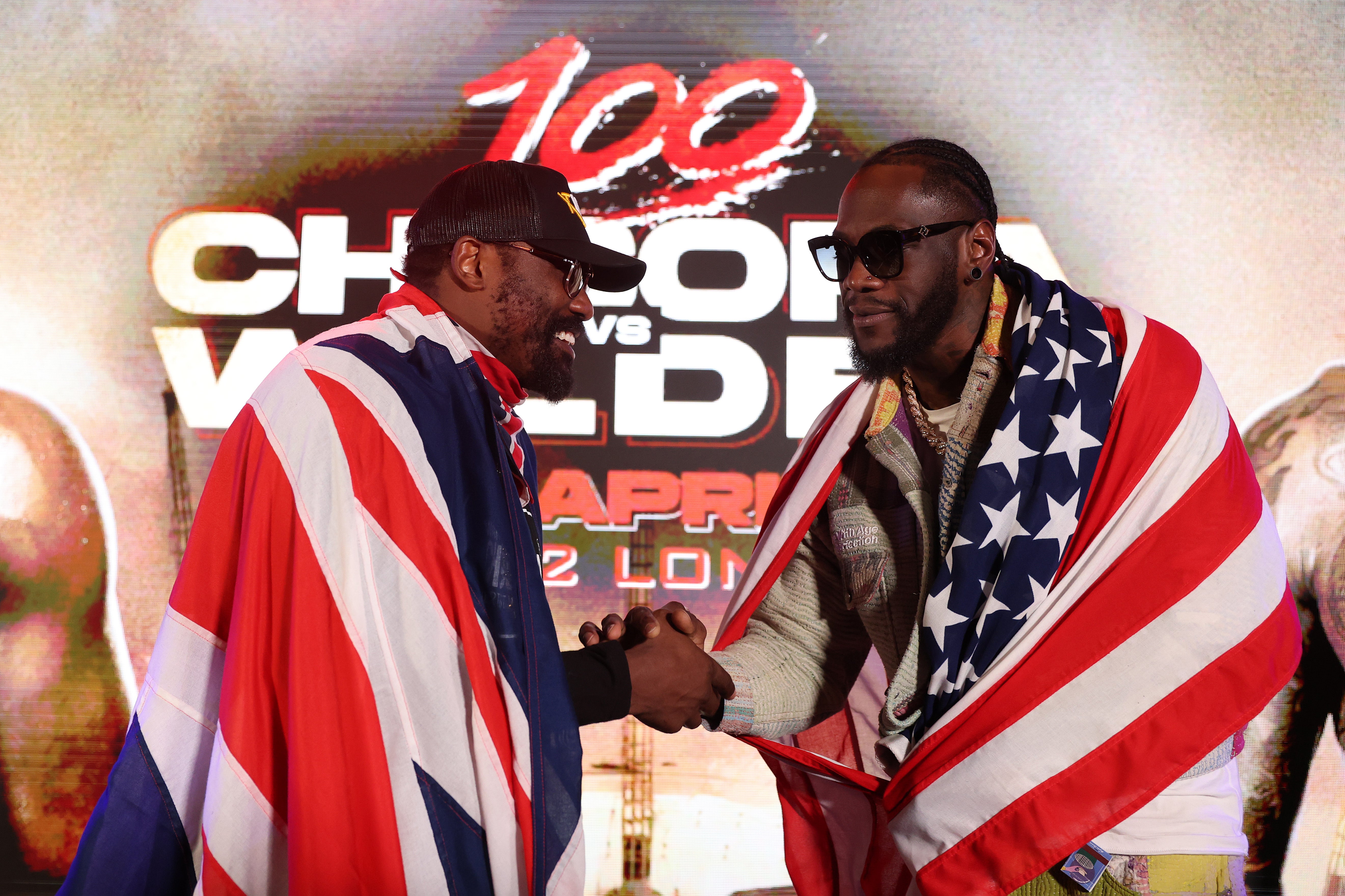 Deontay Wilder (right) takes on Britain's Derek Chisora on April 4th