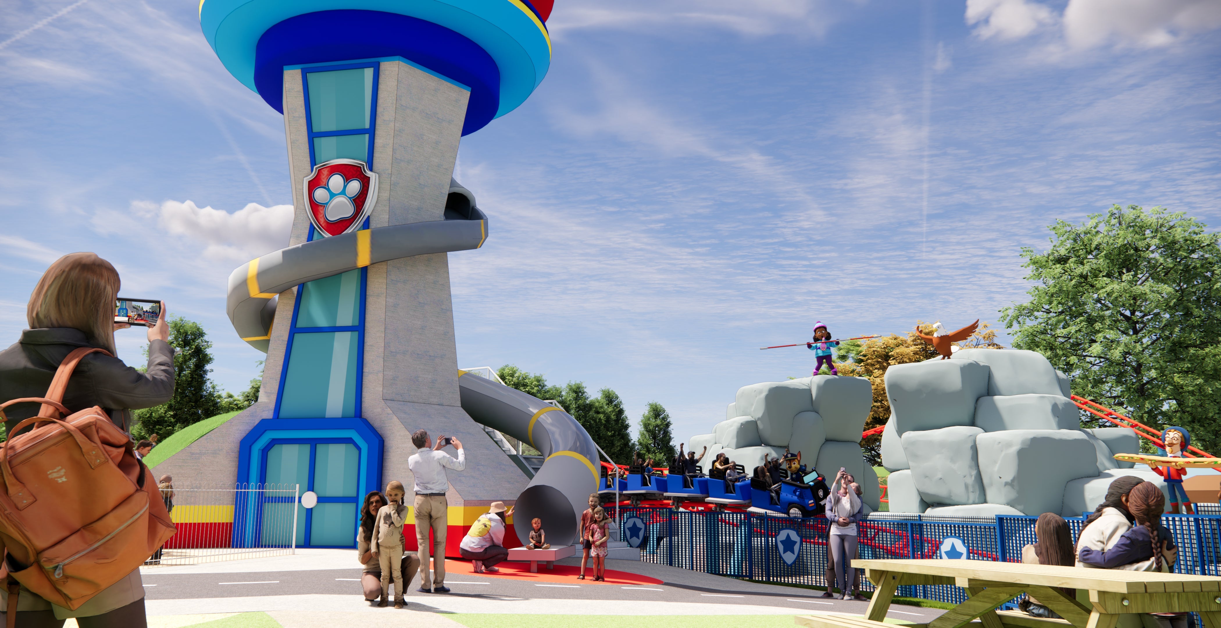 <p>The themed land will feature a lookout tower and four rides</p>