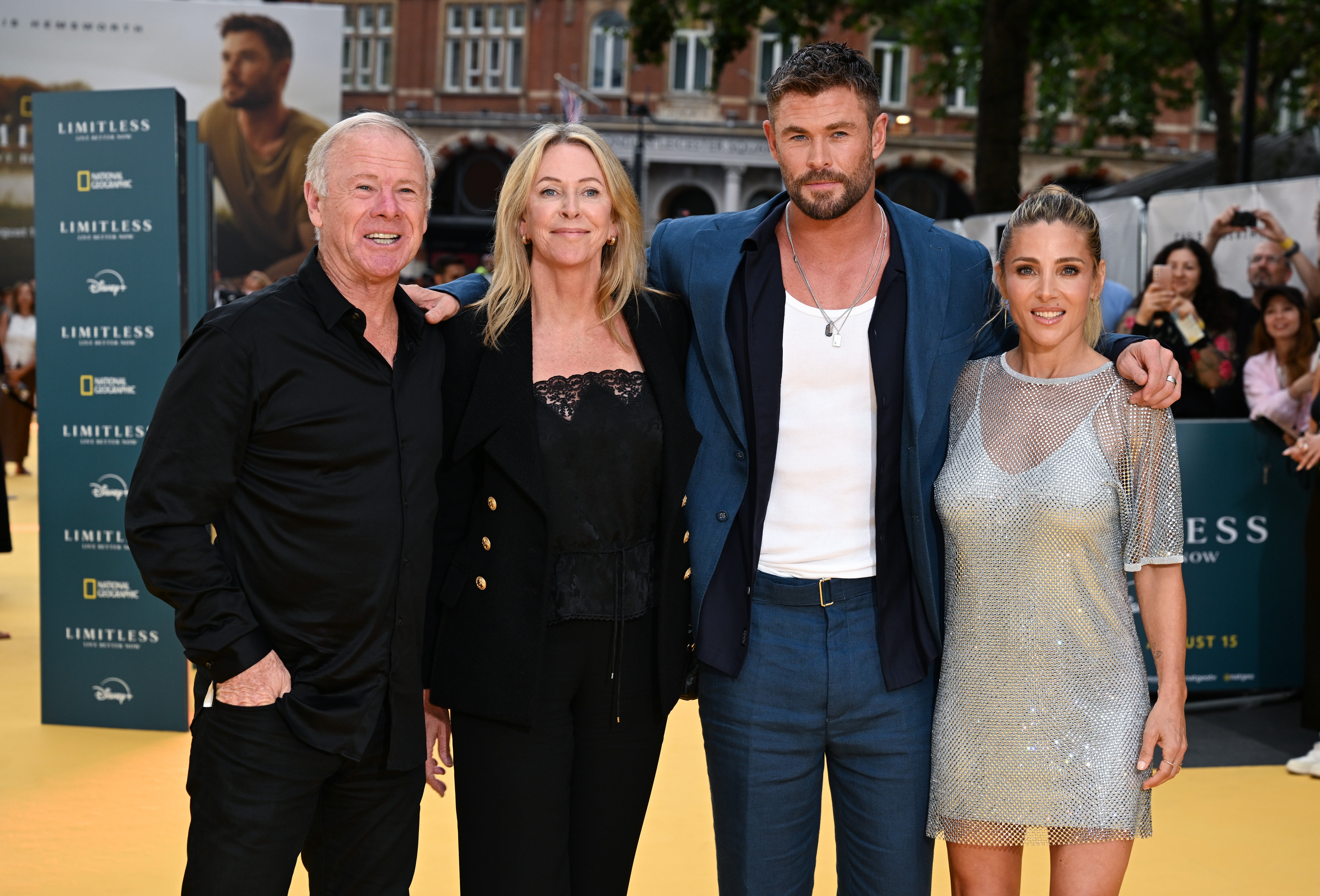 Chris with his parents, Craig and Leonie, and wife Elsa