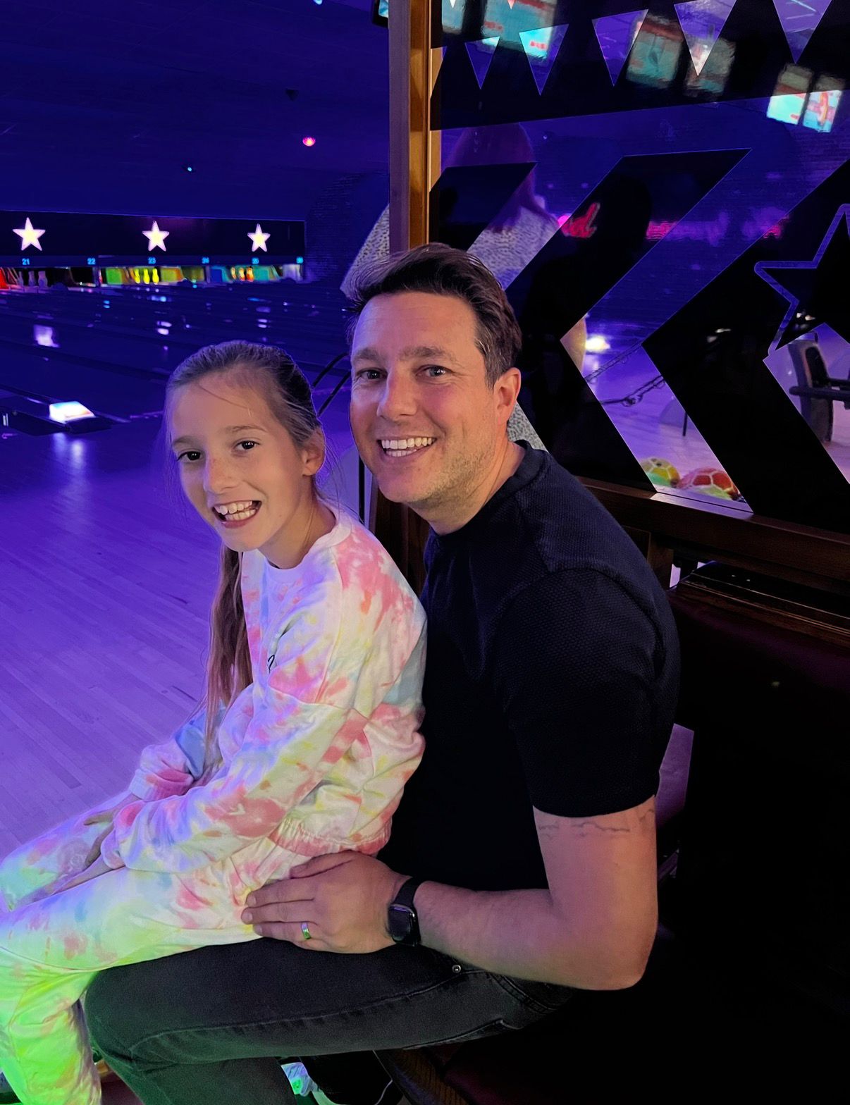 Paul with his daughter on holiday