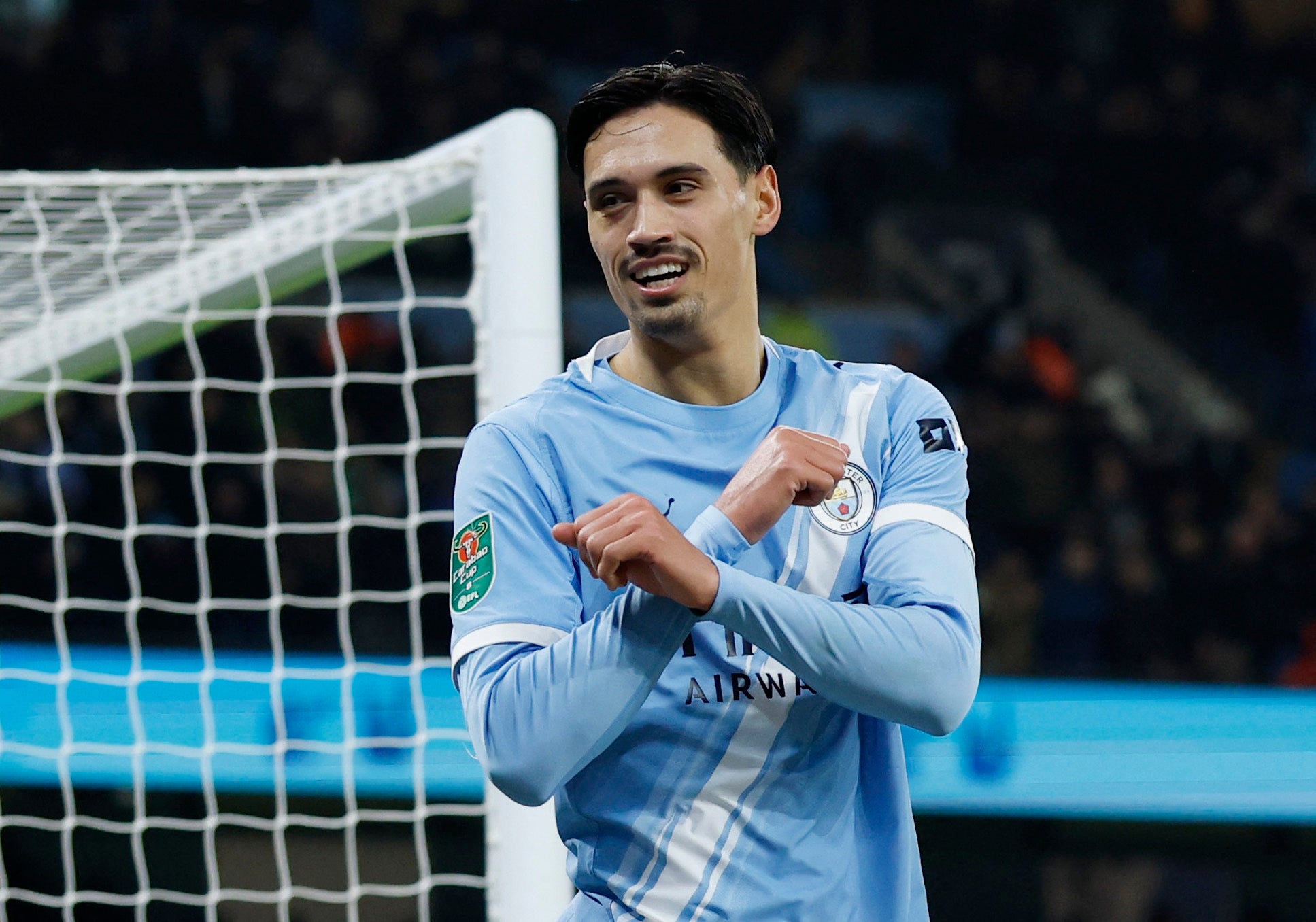 <p>Tijjani Reinders scored in Man City’s Carabao Cup triumph over Newcastle</p>