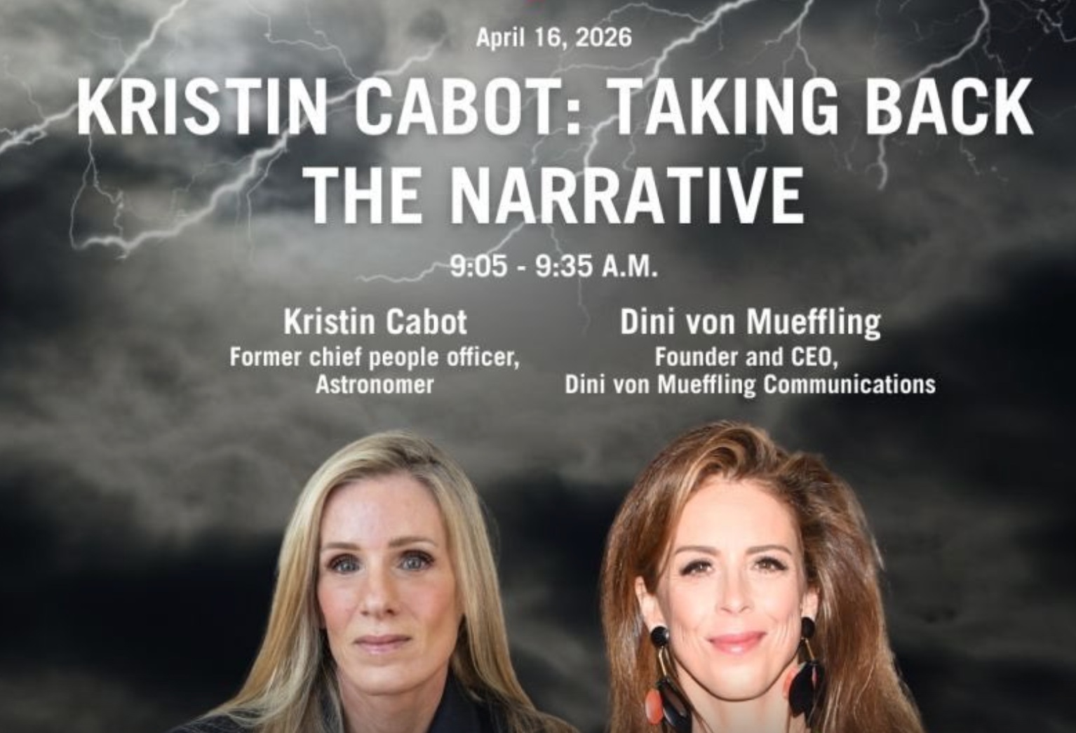 Cabot will be joined on stage by PR maven Dini von Mueffling, whom she hired amid the fallout of the kisscam video