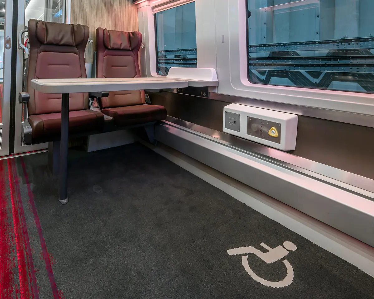 Accessible areas on the new fleet