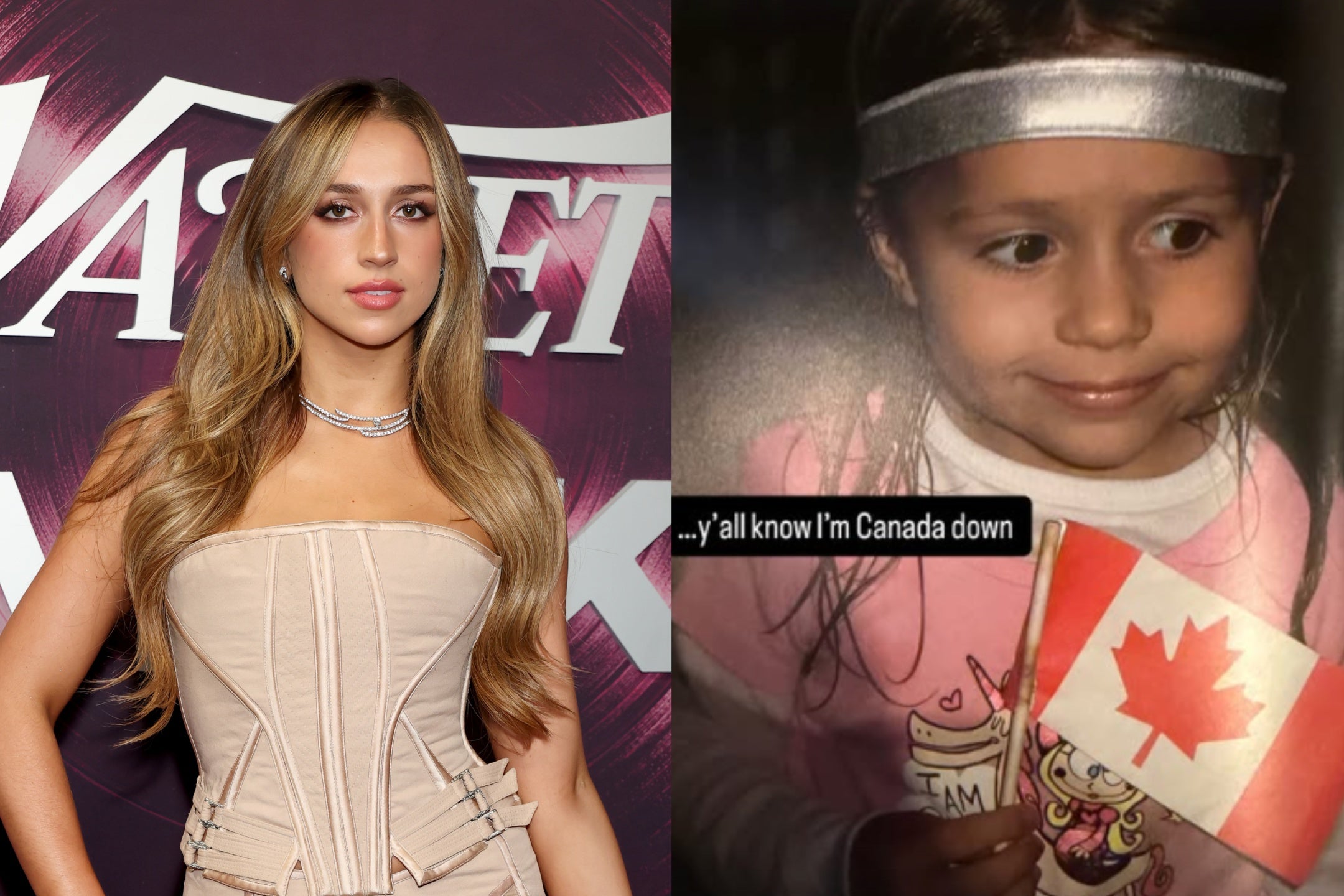 Canadian singer Tate McRae responded to backlash over appearing with Team U.S.A. in a commercial ahead of the 2026 Winter Olympics by sharing a picture of her as a child holding a Canadian flag