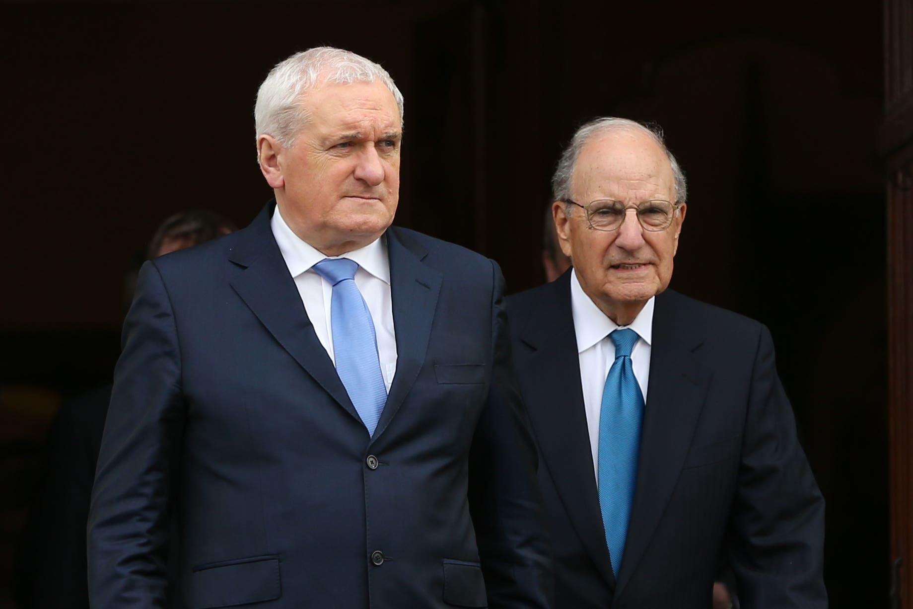 Former taoiseach Bertie Ahern and George Mitchell (Brian Lawless/PA)
