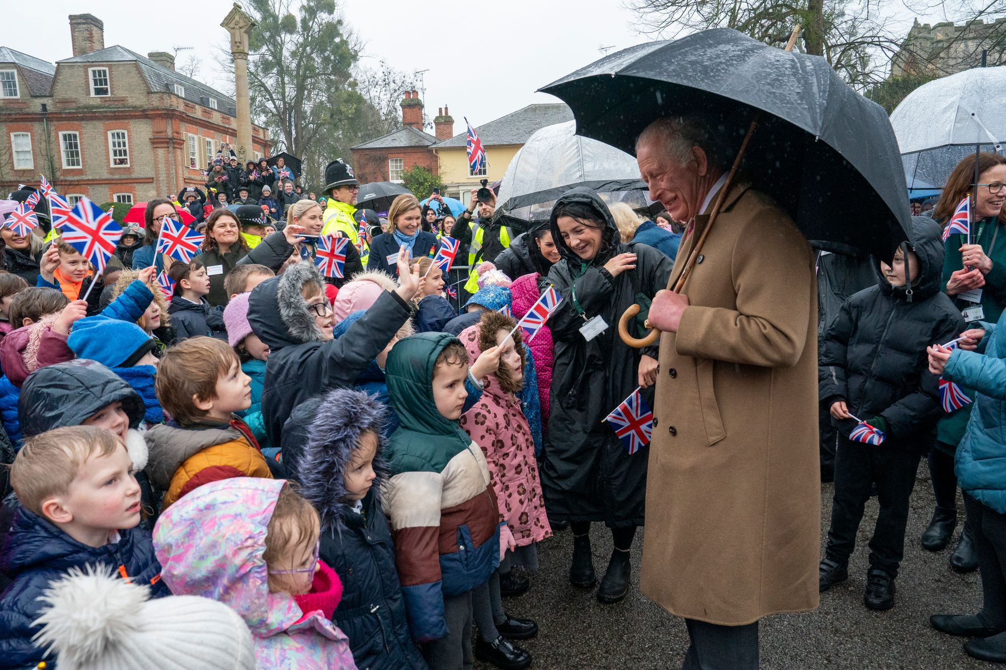 King Charles was also apparently asked a question about his brother by a news reporter