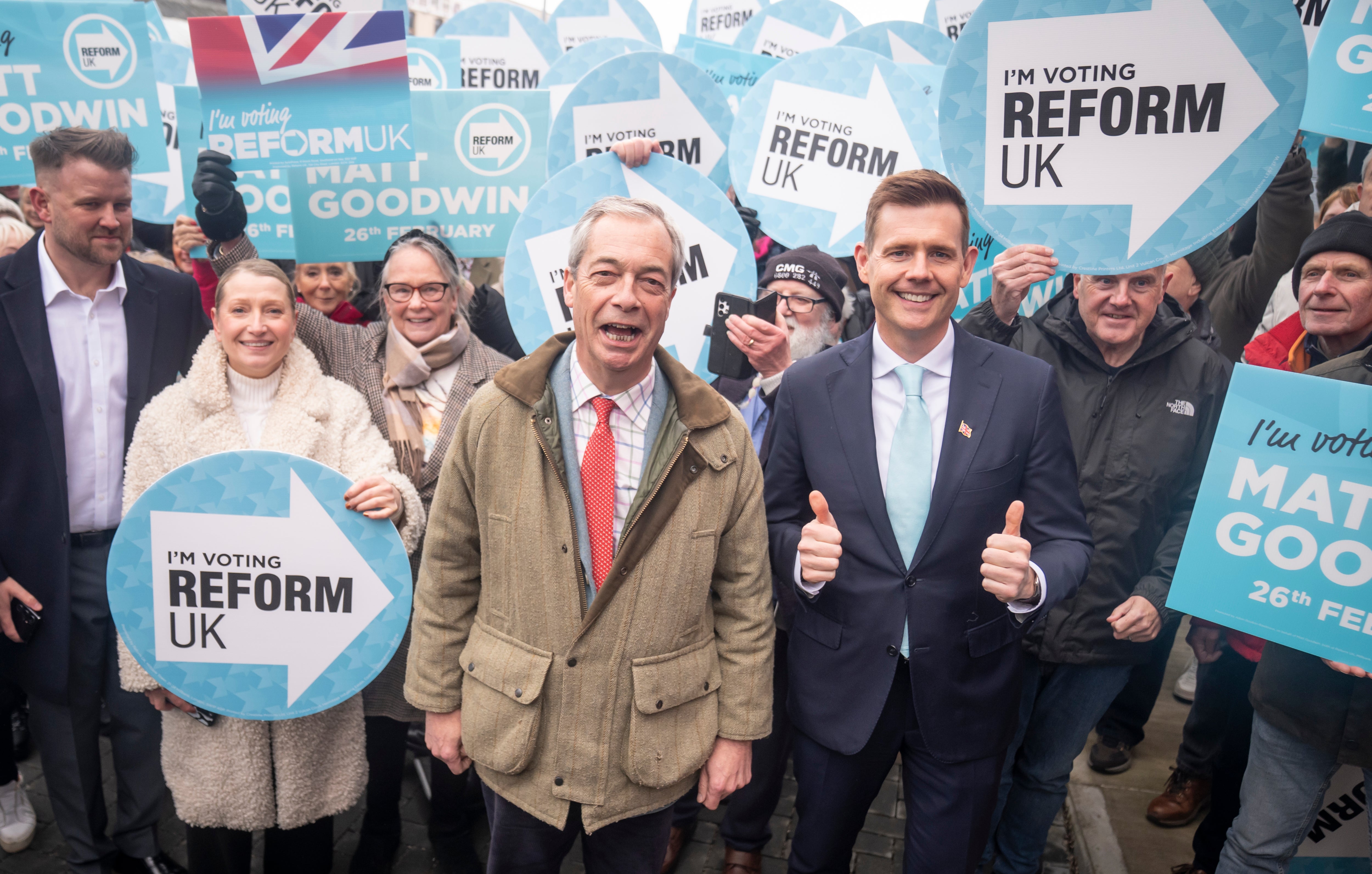 Matt Goodwin, pictured next to Reform UK leader Nigel Farage, was unveiled as Reform’s candidate last week