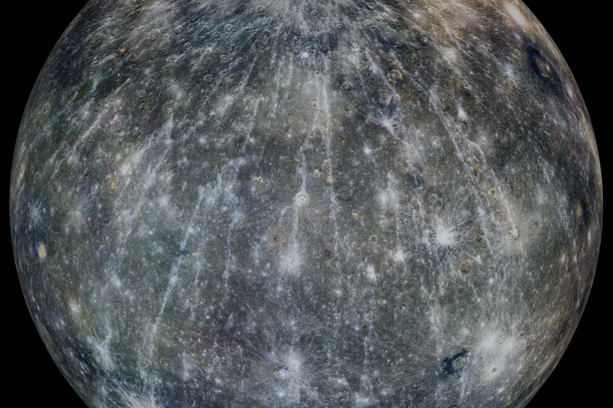 An image of Mercury made with Blender with data from NASA and the USGS