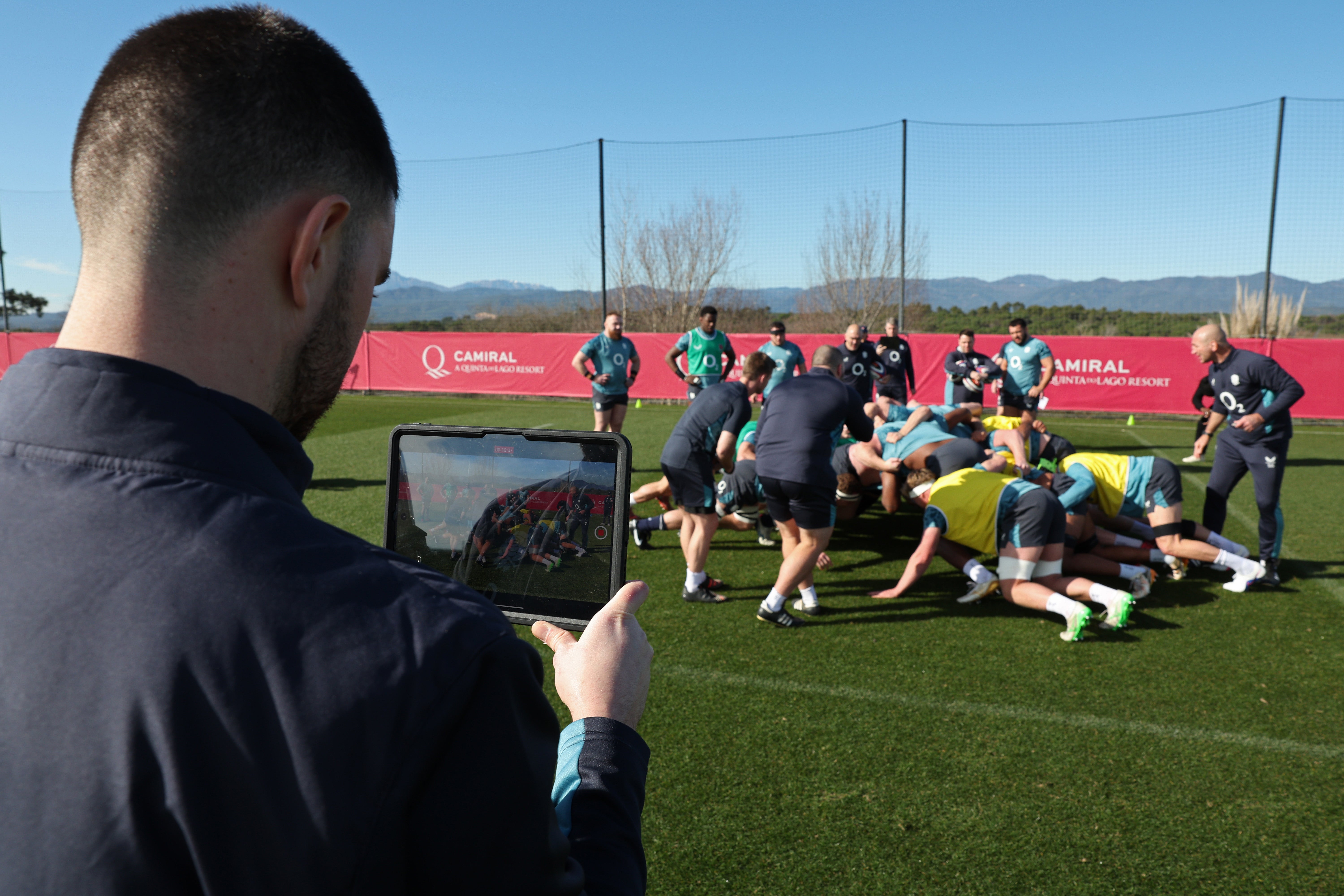 Apple products being used during the England training camp at Hotel Camiral de Caldes de Malavella on January 30, 2026 in Girona, Spain