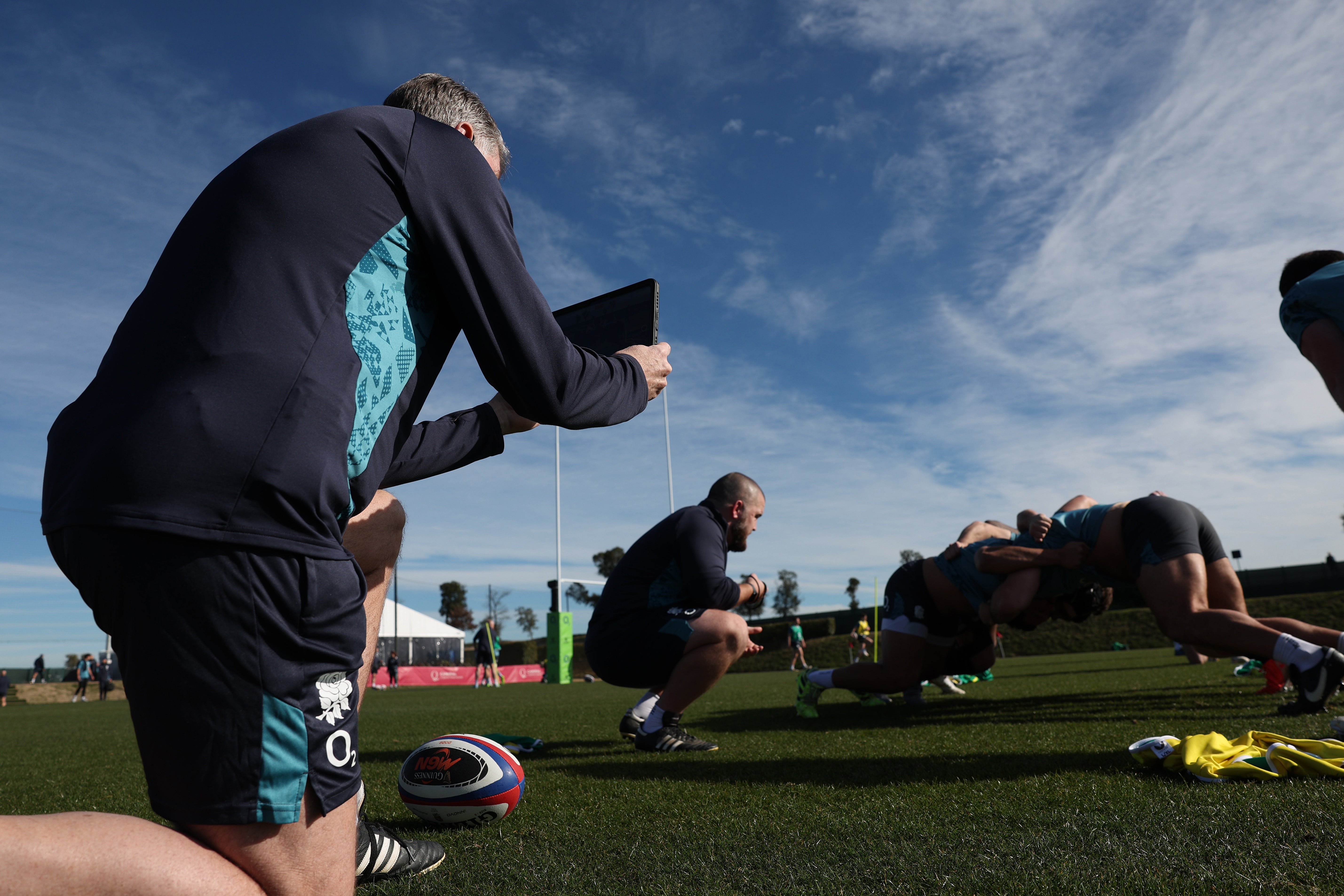 Apple products being used during the England training camp at Hotel Camiral de Caldes de Malavella on January 30, 2026 in Girona, Spain