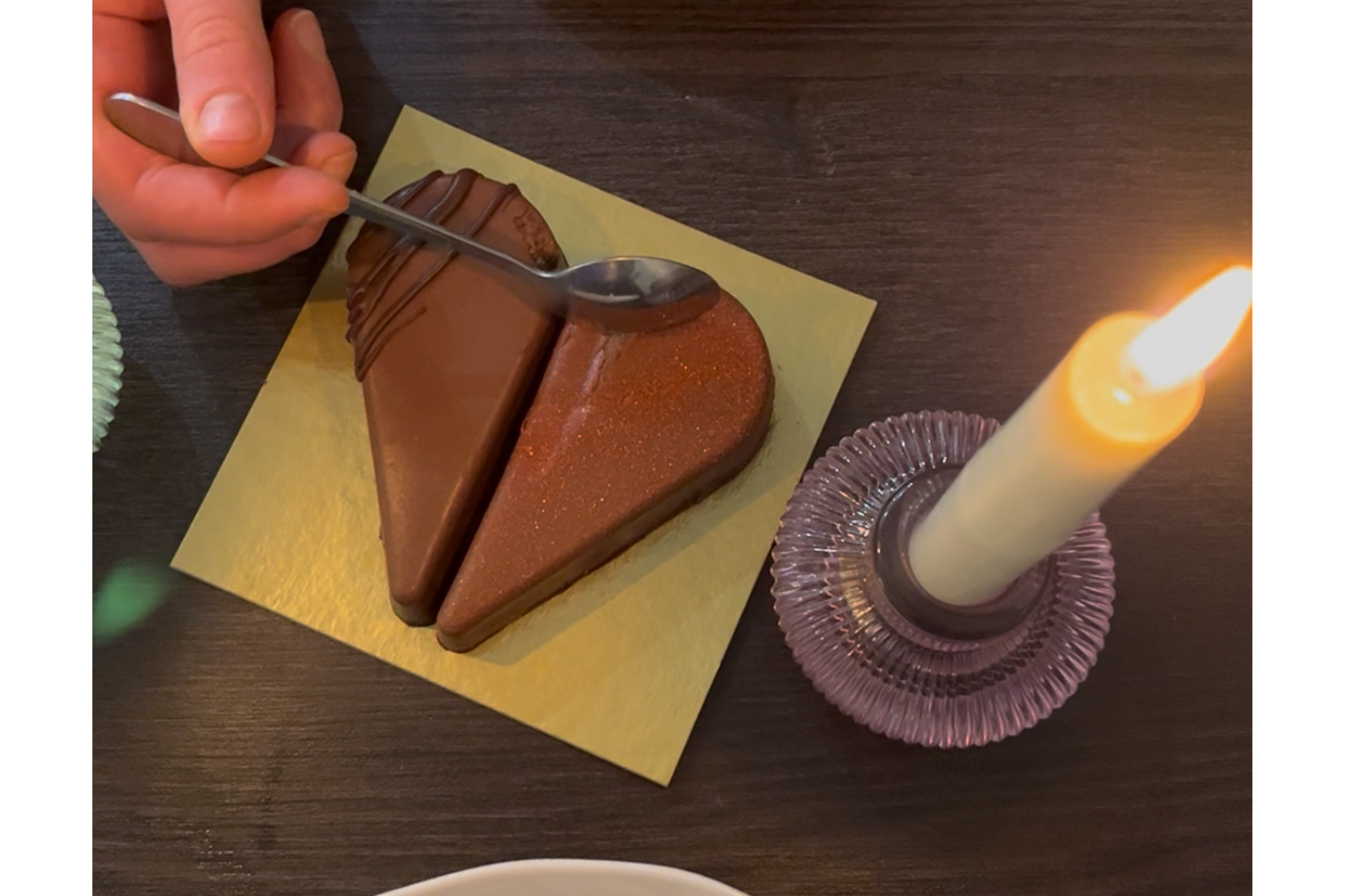 The praline heart was rich and delicious