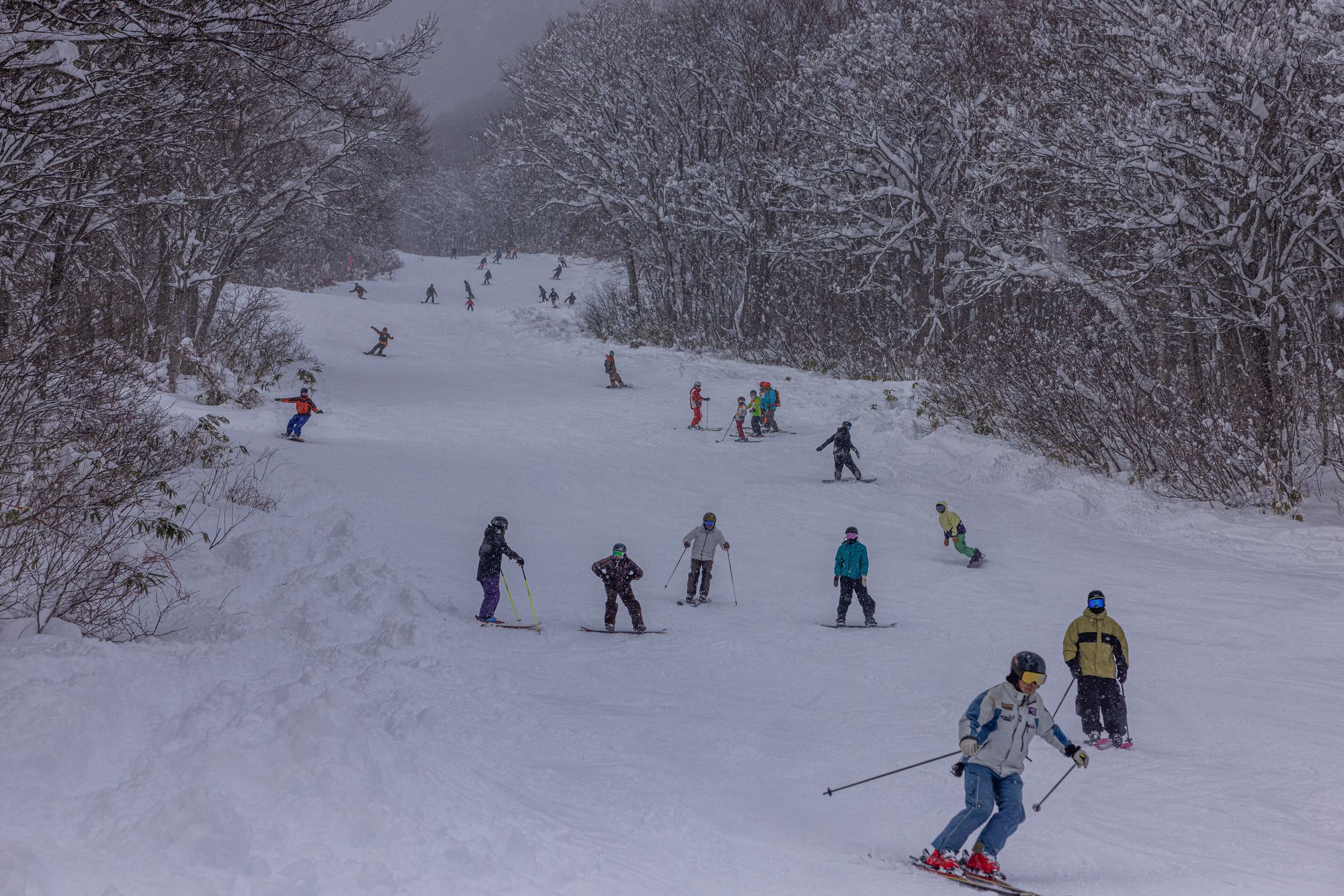 File. People ski in Myoko Kogen, Japan, on 23 December 2023