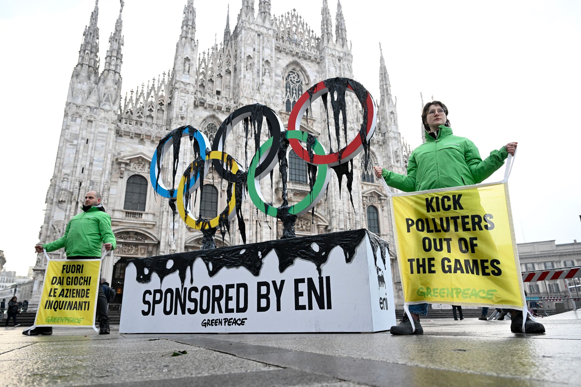 Greenpeace protested in Milan on Thursday