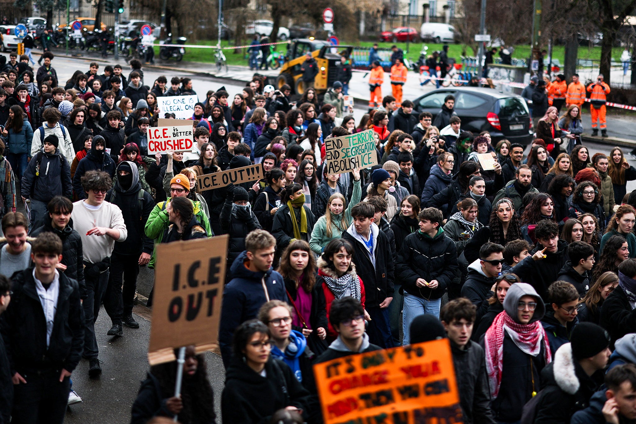 Protests also took place last weekend against US ICE agents