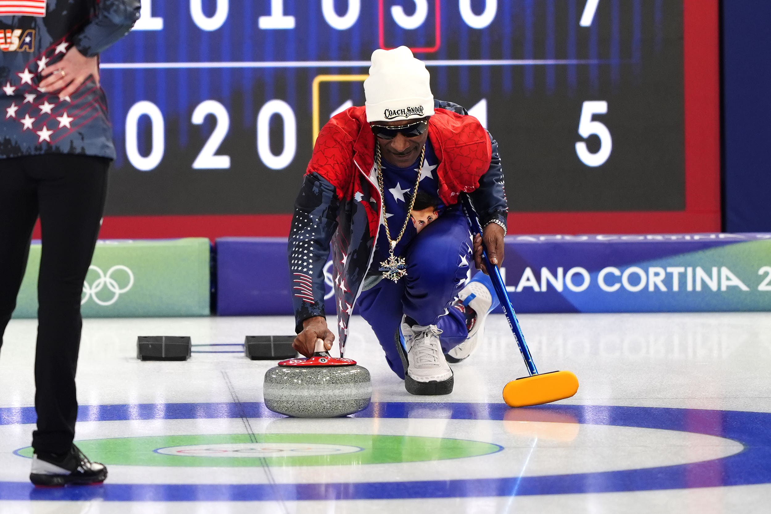 American rapper Snoop Dogg got involved in the curling in Cortina (Andrew Milligan/PA)