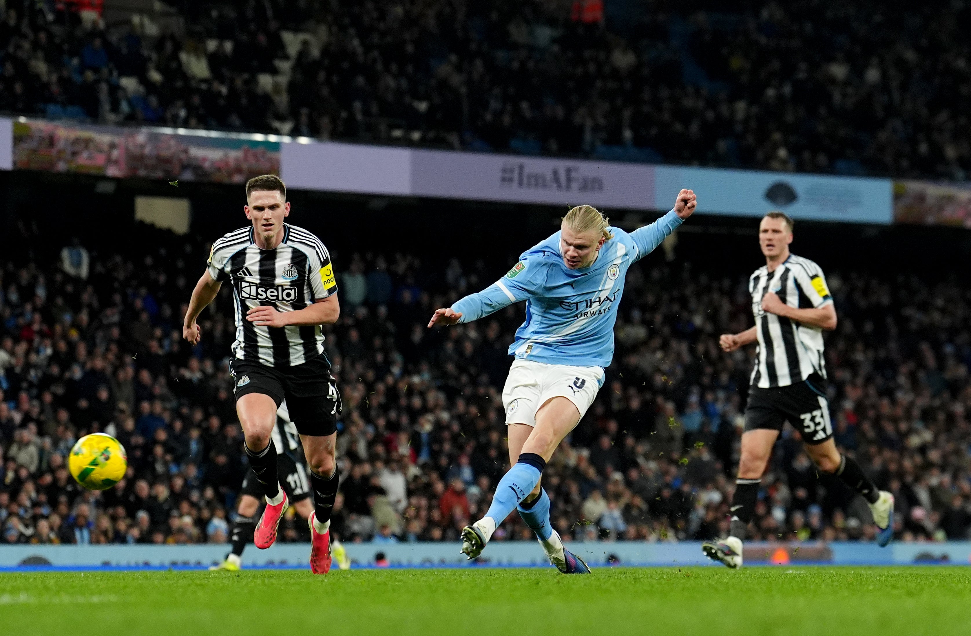 Manchester City take on Newcastle in the Premier League