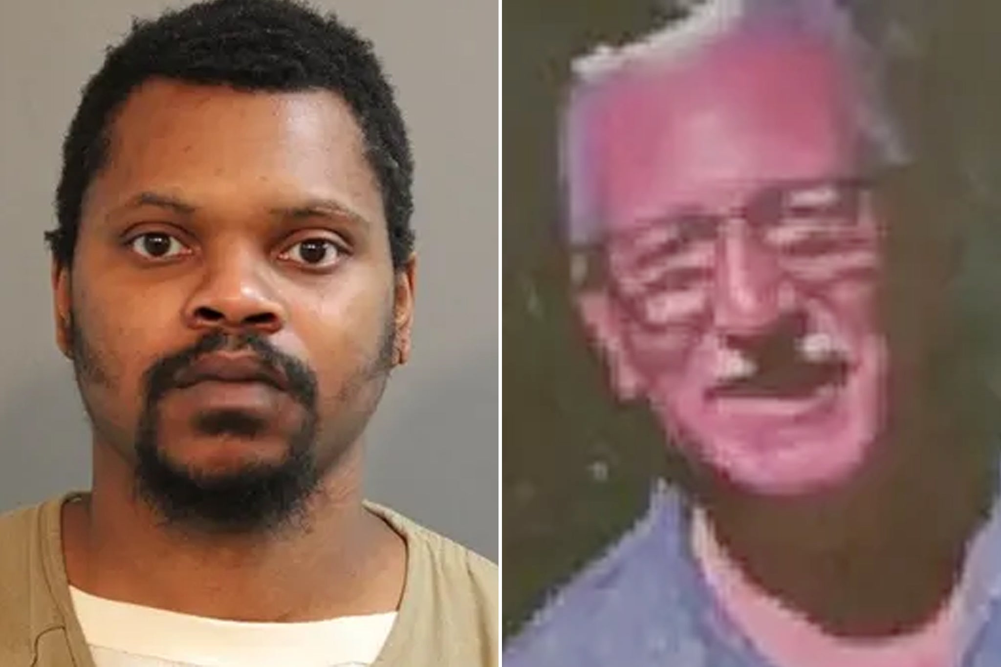 <p>Alexis Trader (left) is accused of murder  of 63-year-old Nabil Abzal, known as ‘Captain Bill’ (right)</p>