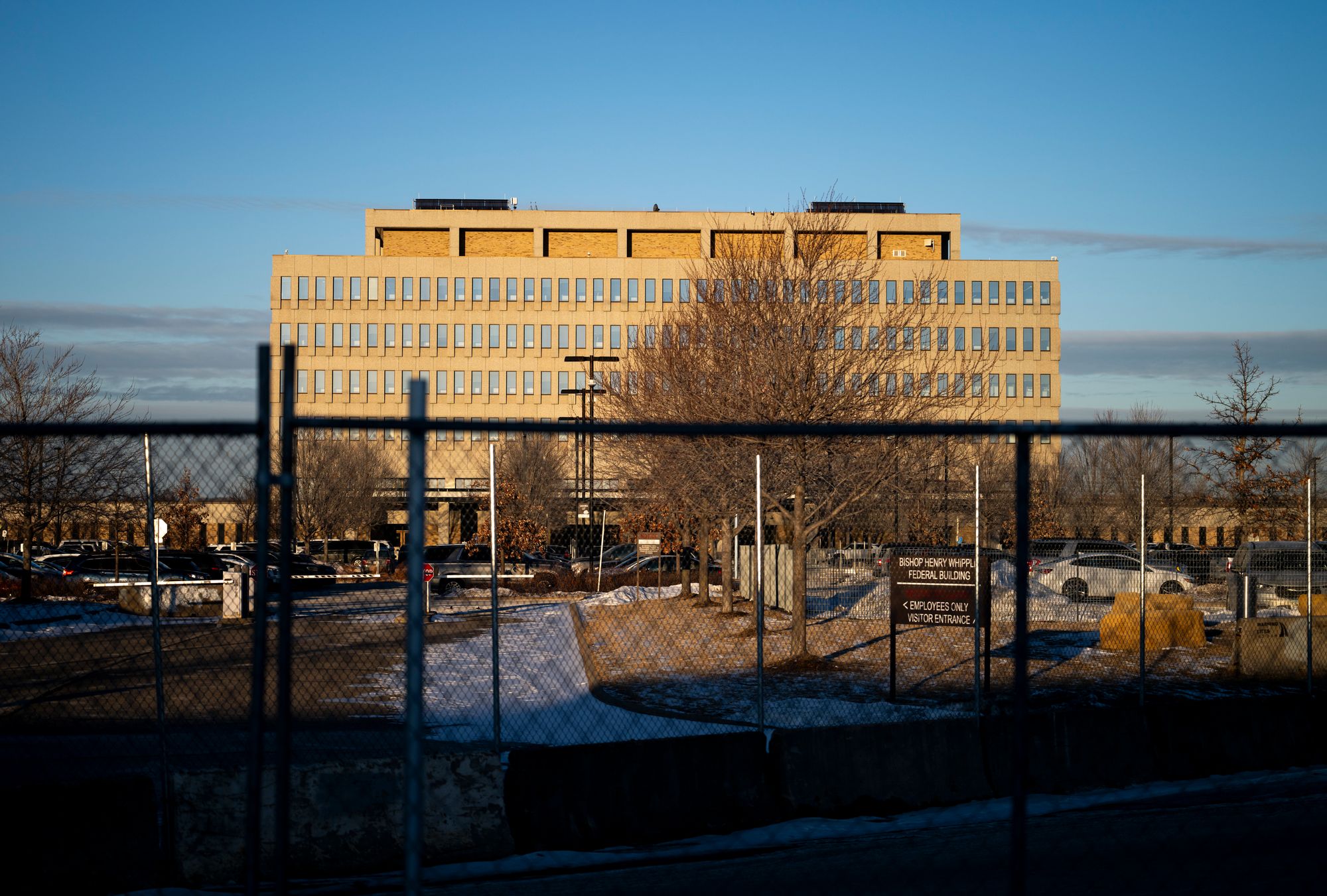The Whipple Building houses federal immigration agencies and a makeshift detention center used to hold immigrants and others arrested in the Trump administration’s Minneapolis surge