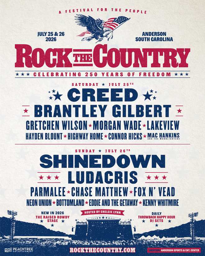 Rock the Country's original lineup for Anderson, South Carolina