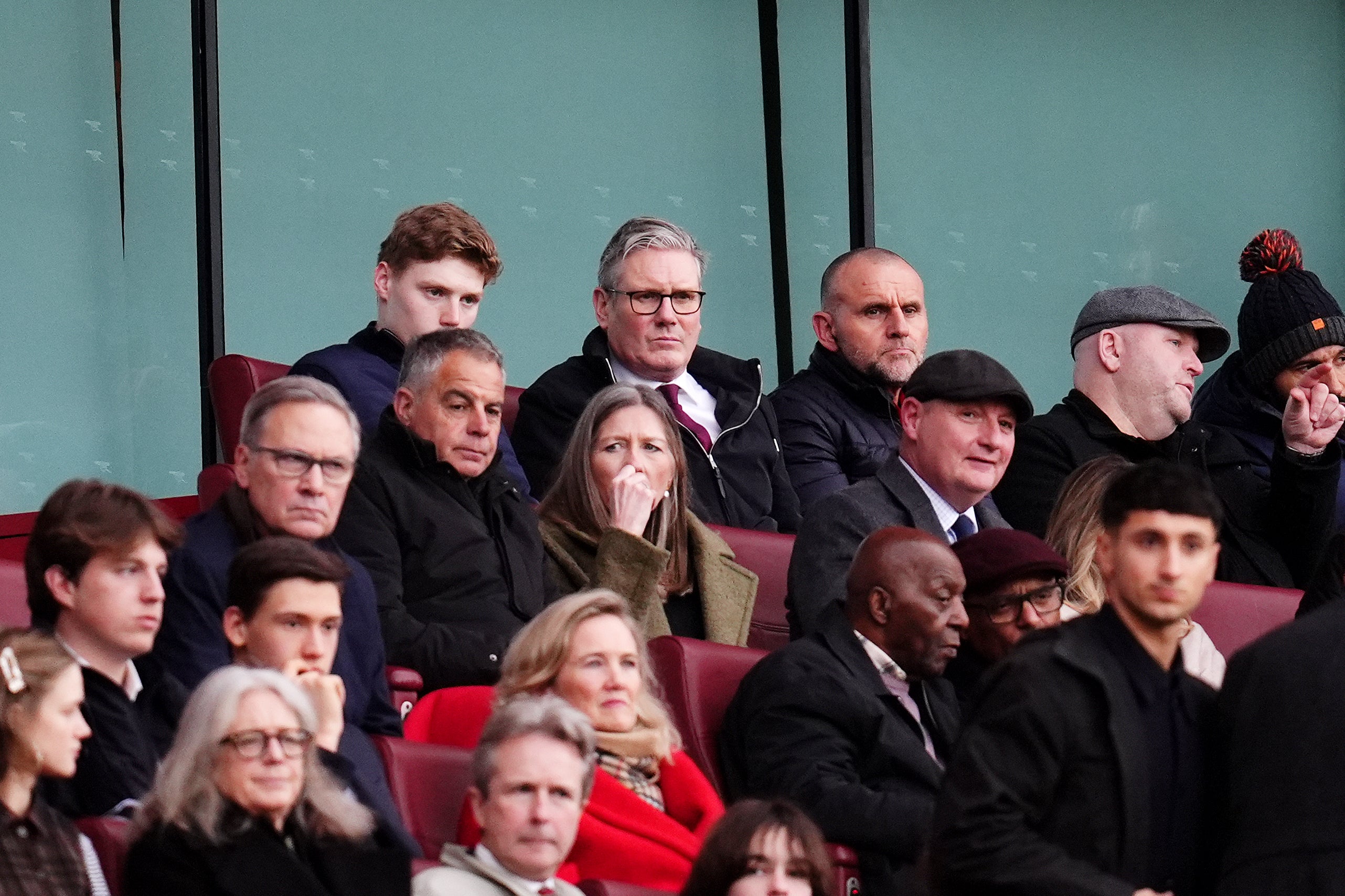 Prime Minister Sir Keir Starmer watches on from the stands (John Walton/PA)