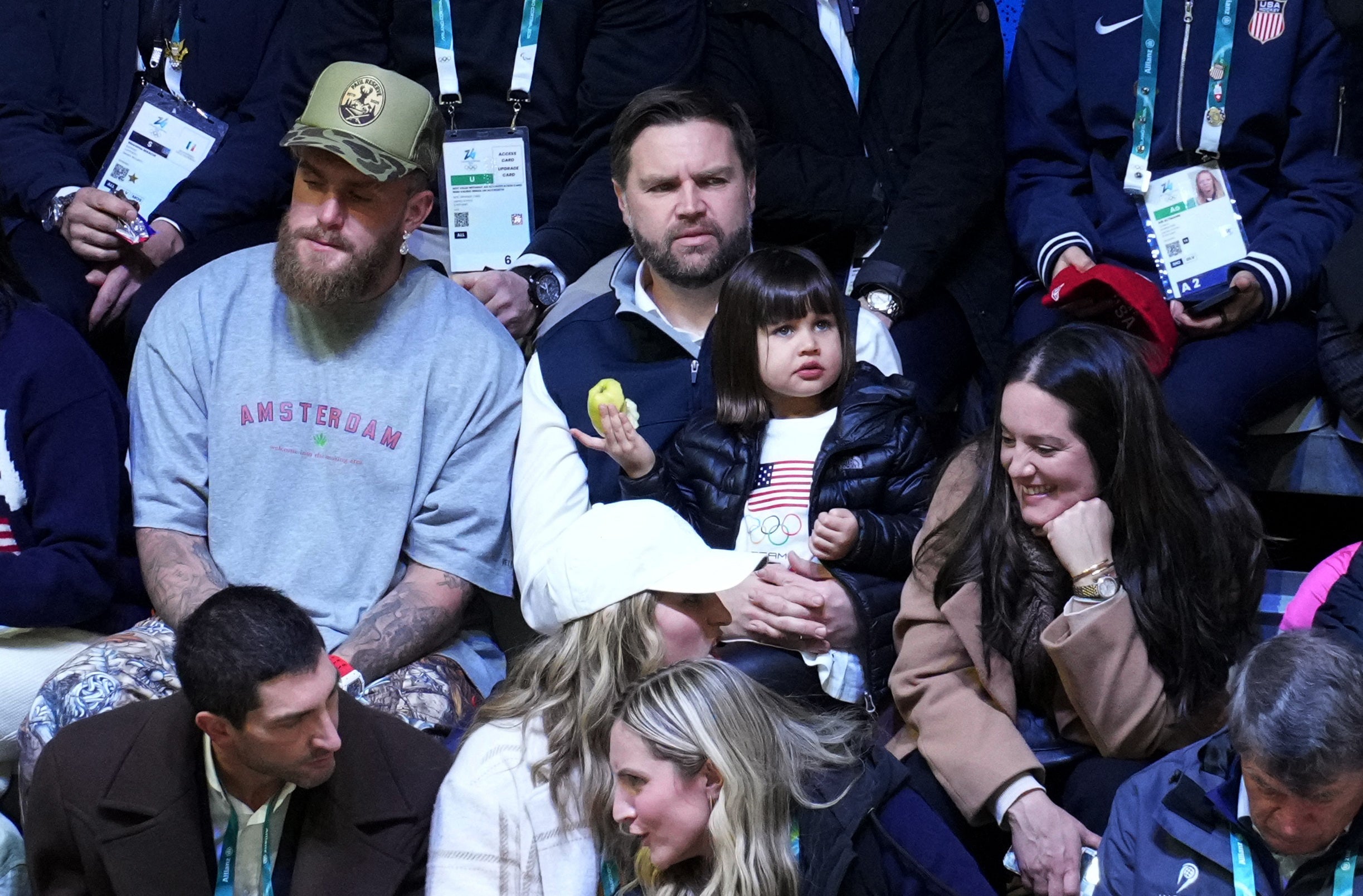 JD Vance sat with his youngest child, daughter Mirabel, on his lap