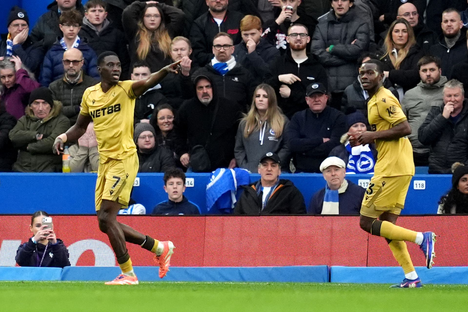 Ismaila Sarr (left) celebrates the winning goal (Adam Davy/PA)