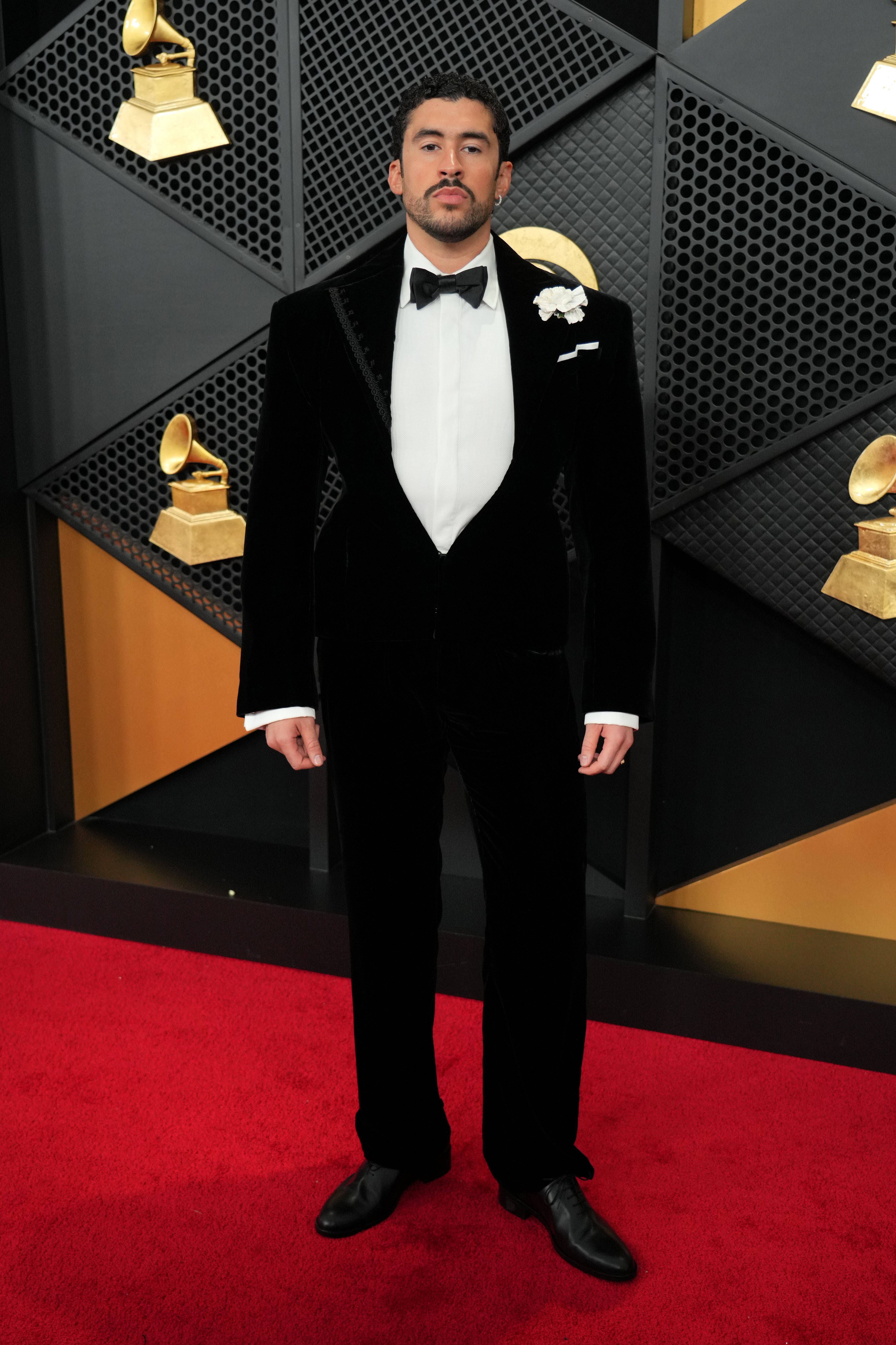 Bad Bunny attended the Grammy Awards in a suit by Schiaparelli