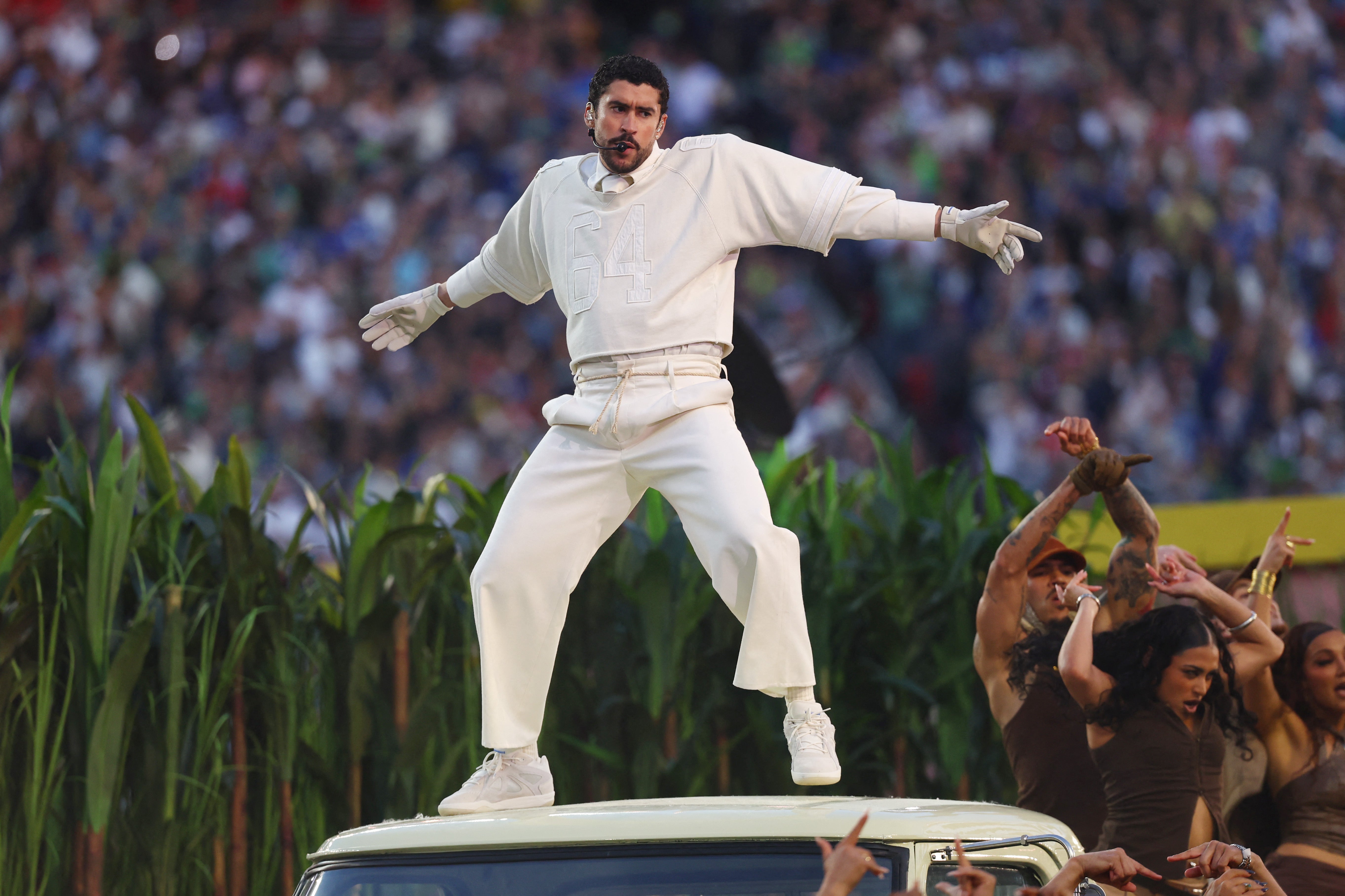 Bad Bunny delivers love letter to Puerto Rico – and a message to America – with dazzling Super Bowl halftime show