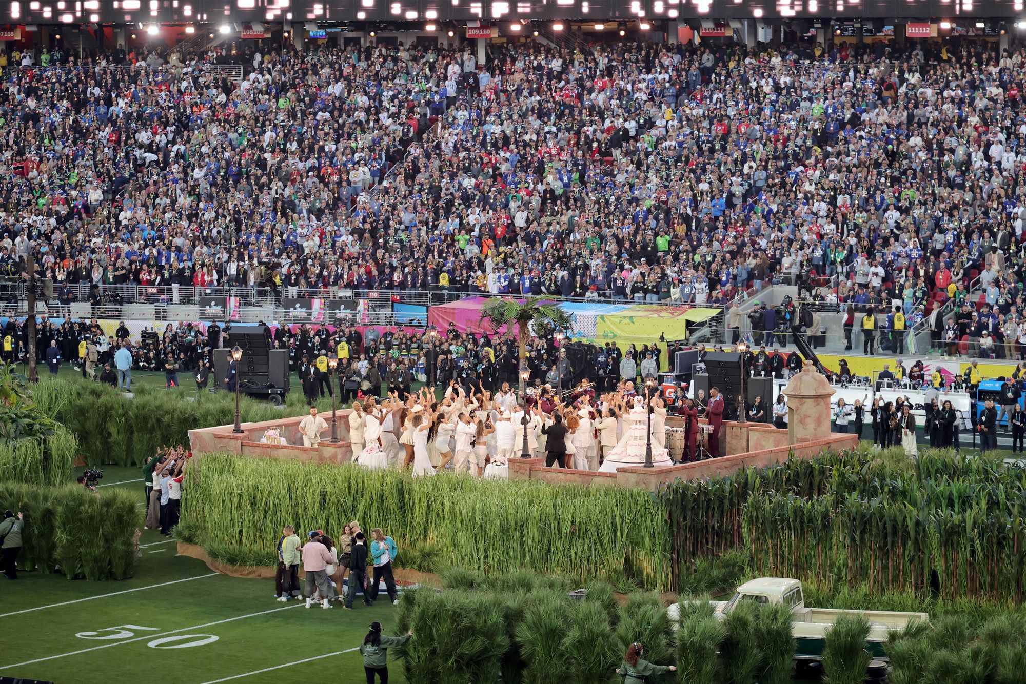 Part of Bad Bunny’s Super Bowl halftime show included a real-life couple getting married