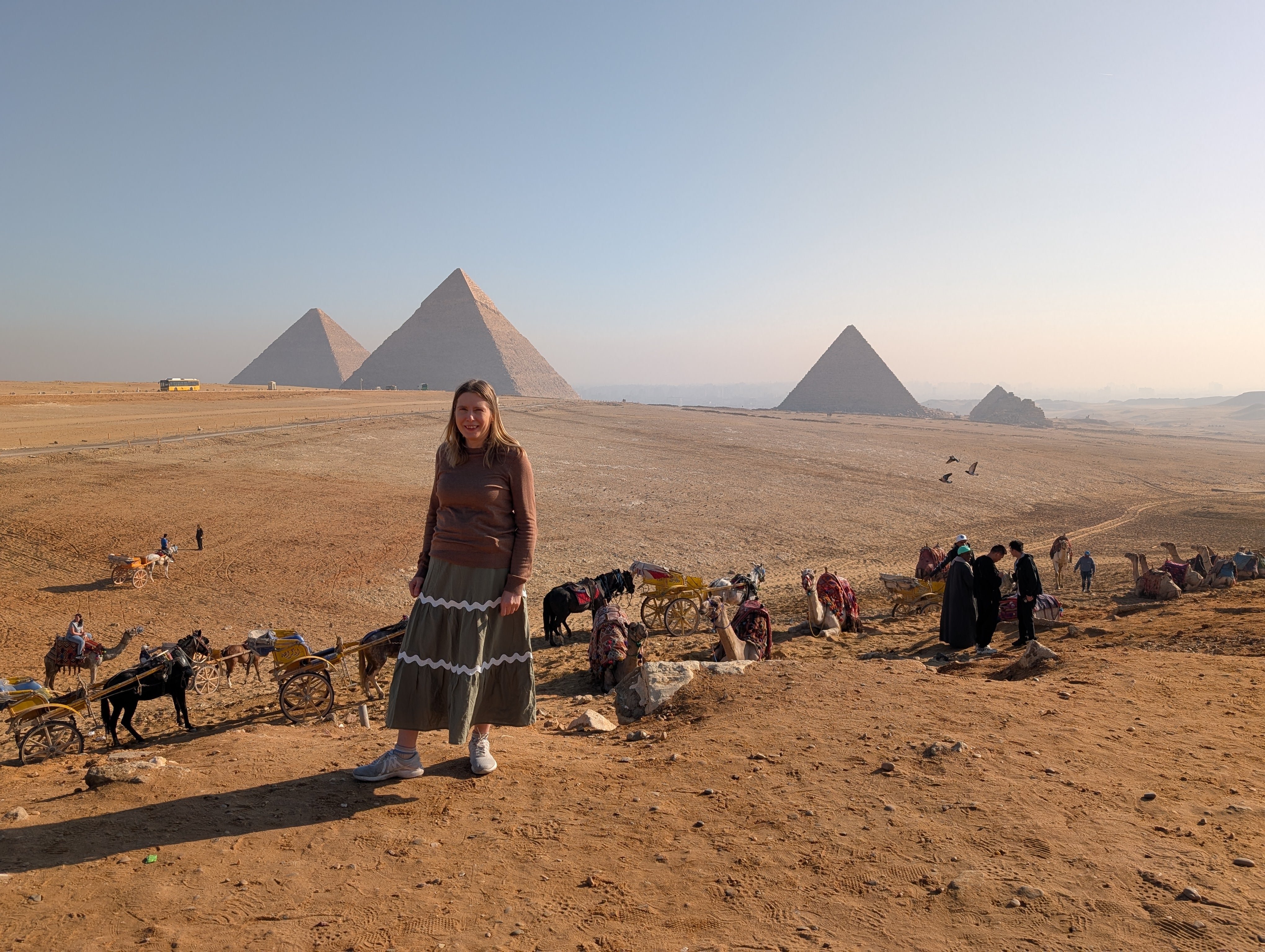 Kirsty taking in the majestic pyramids of Giza