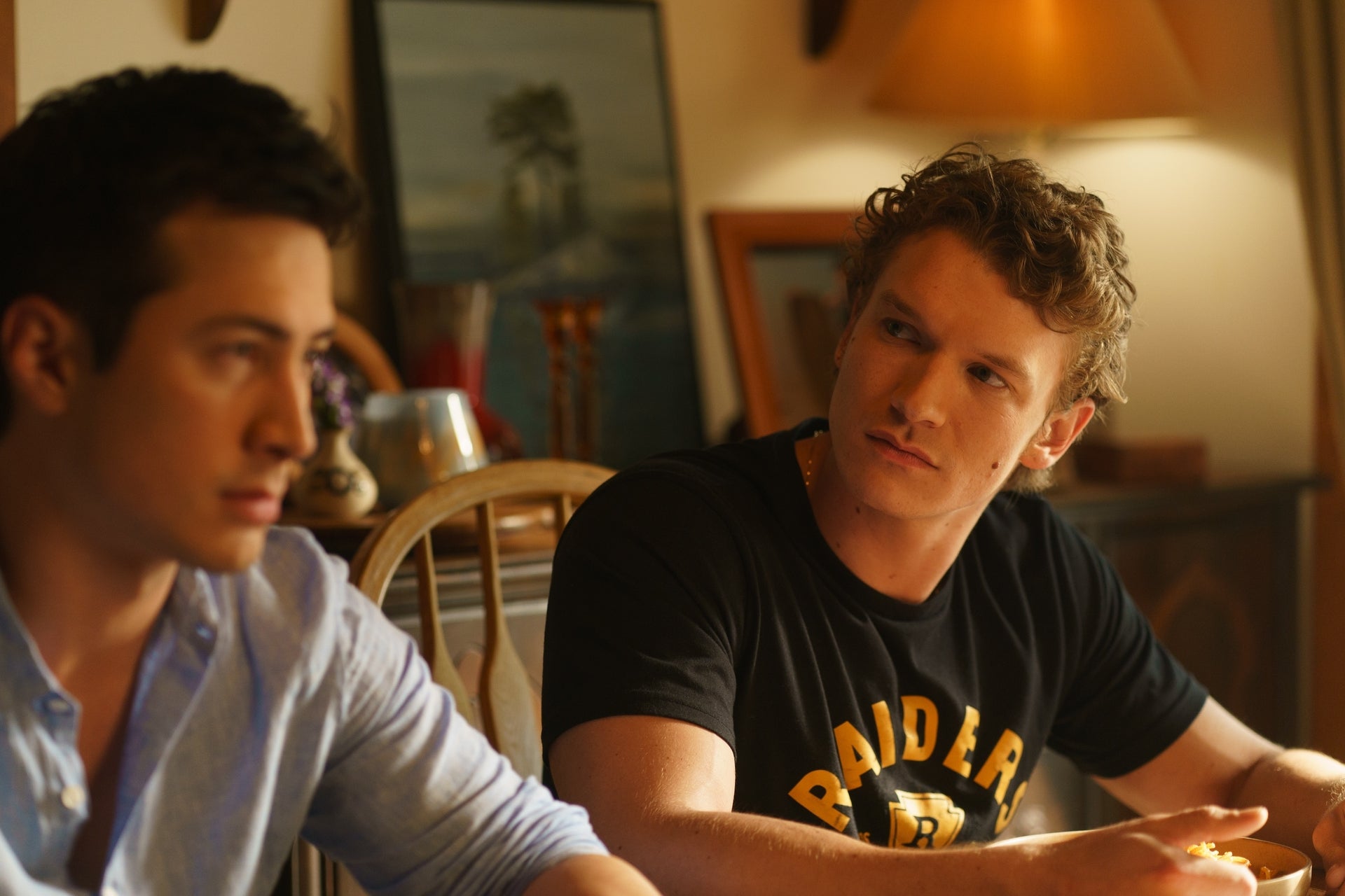 Hudson Williams (left) as Shane and Connor Storrie as Ilya in ‘Heated Rivalry’
