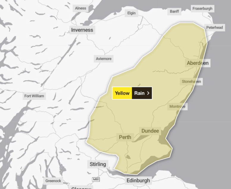 Wednesday's weather warning is set to cover a wider part of Scotland