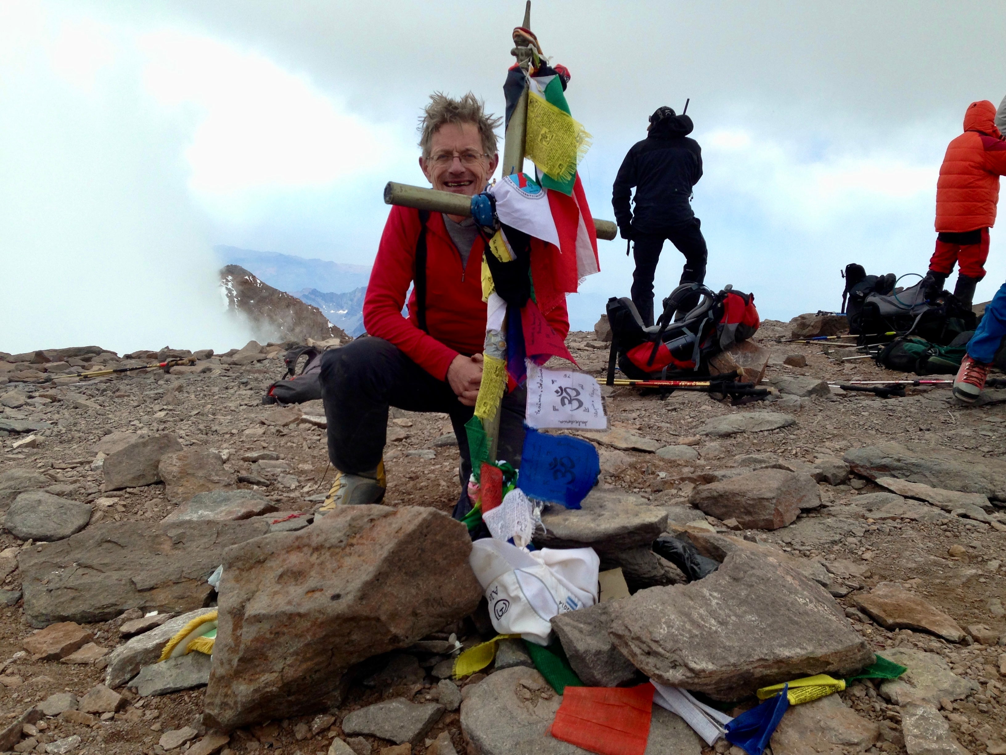 High times: Simon at the summit of Aconcagua in the Andes