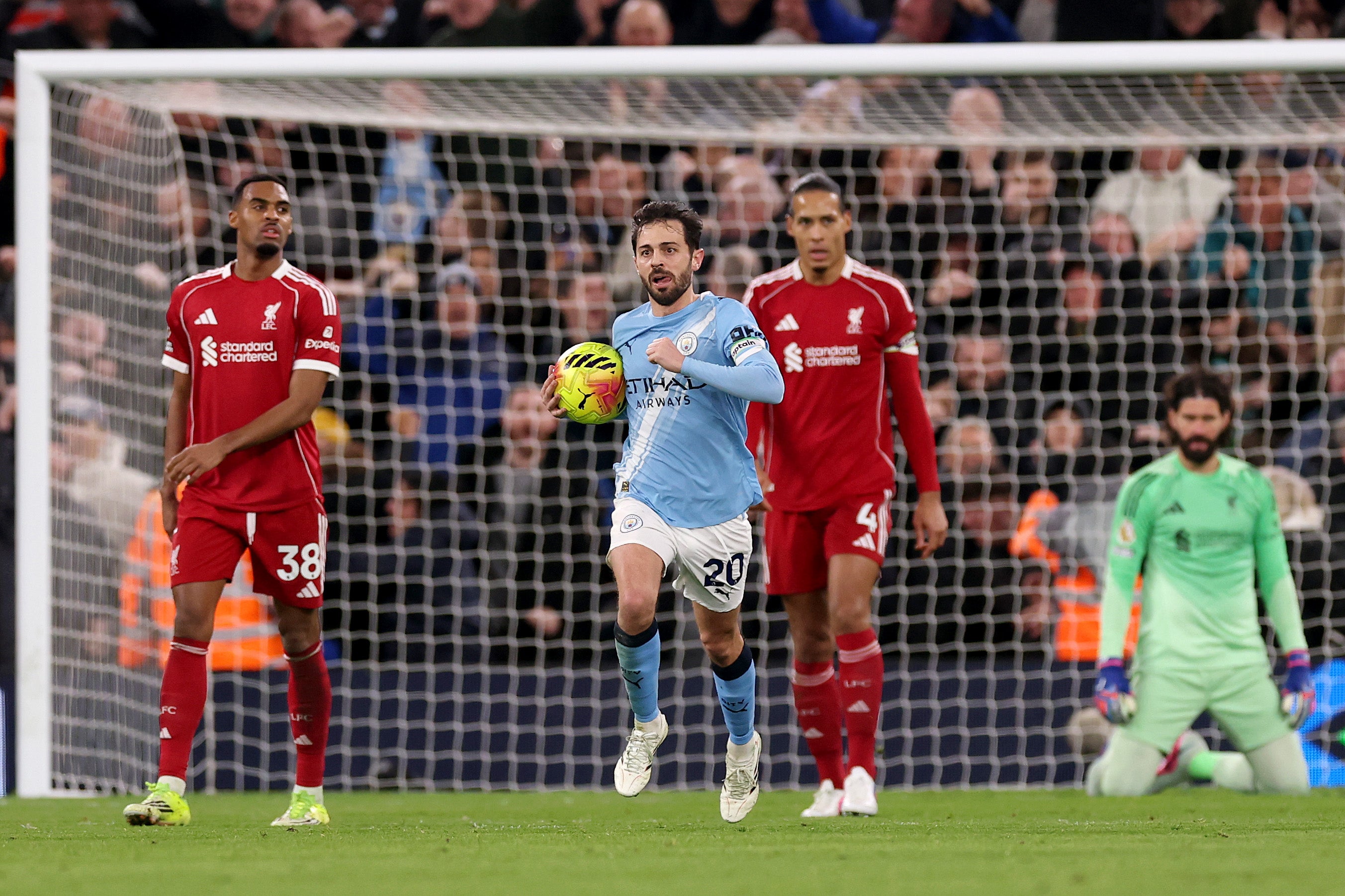 Bernardo Silva grabbed the ball from the back of the net and signalled City’s resolve to find a winner