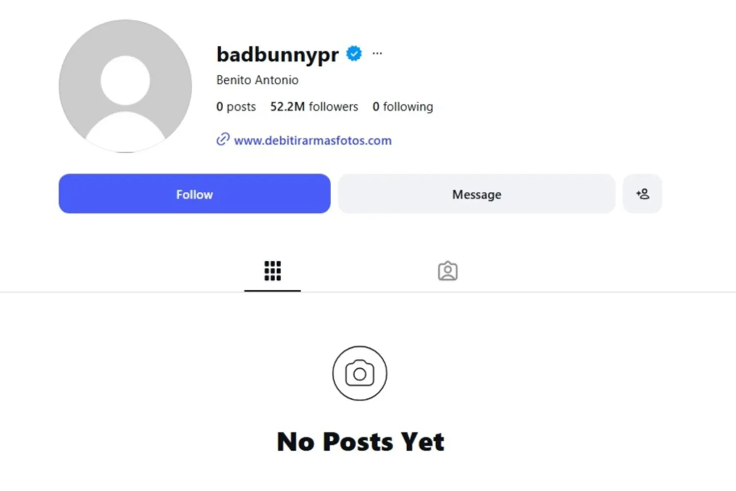 Bad Bunny deleted all pictures from his Instagram after his Super Bowl halftime show, including his profile picture