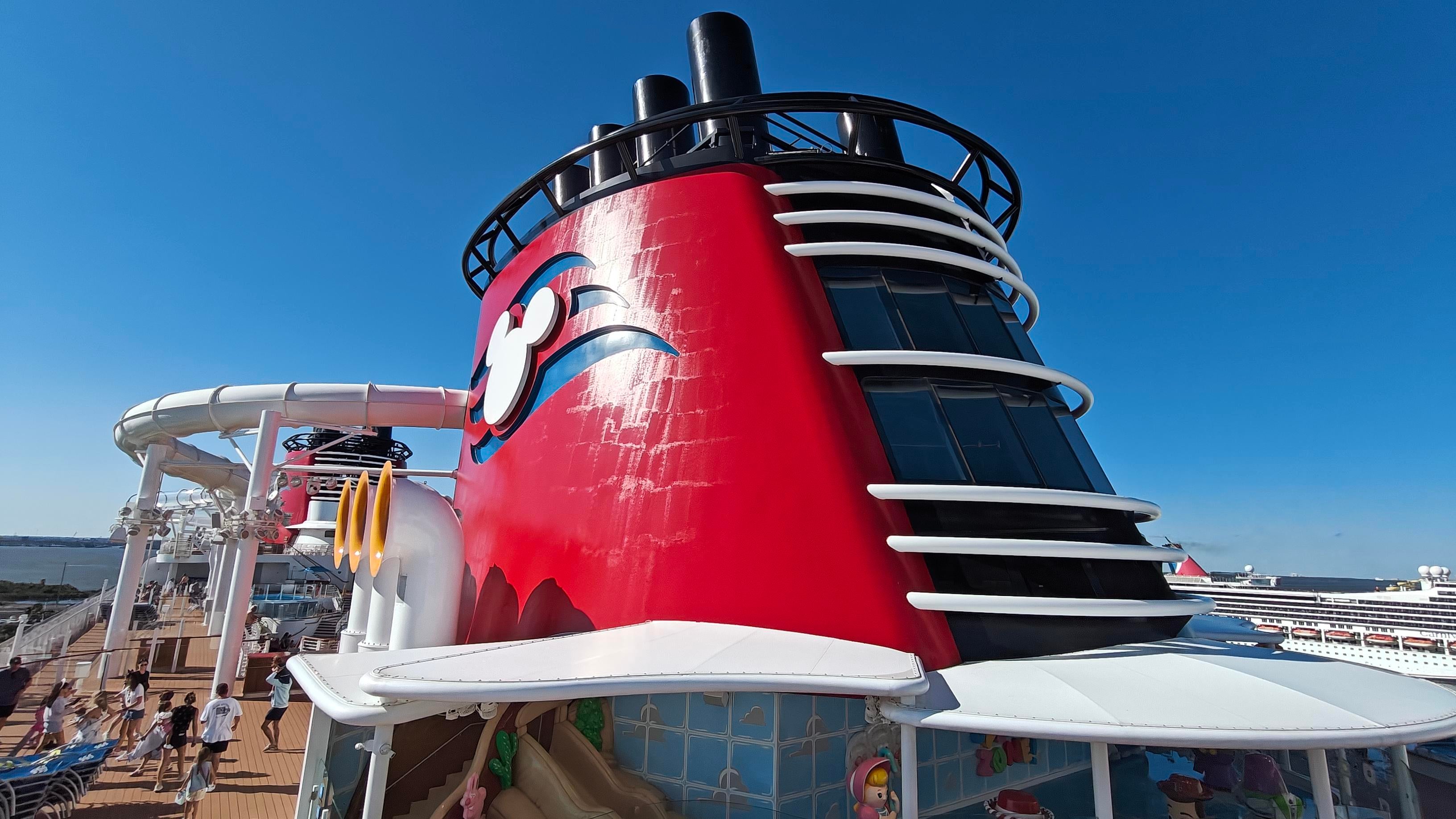 The famous Disney Cruise Line funnel on Disney Wish is heading for Southampton in summer 2027