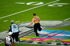 Streaker brings Super Bowl rout to a halt with cryptic crypto message scrawled on his bare back