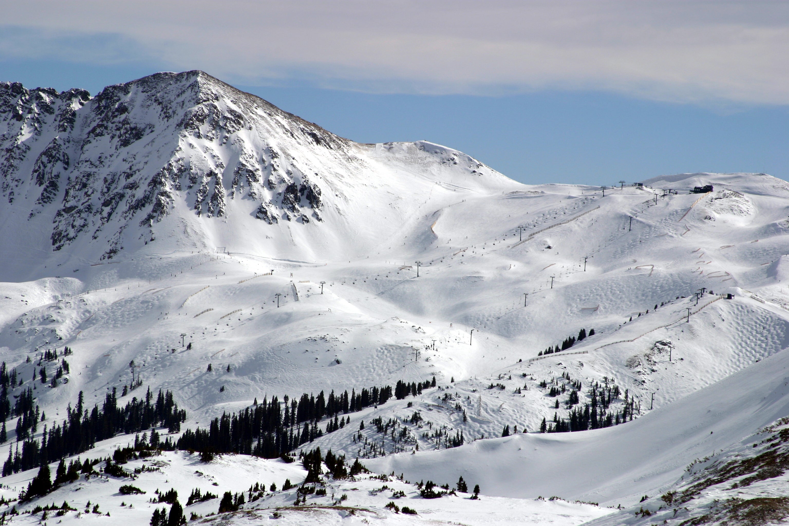 Arapahoe Basin has adventurous terrain and a summit that lies at 13,050 feet