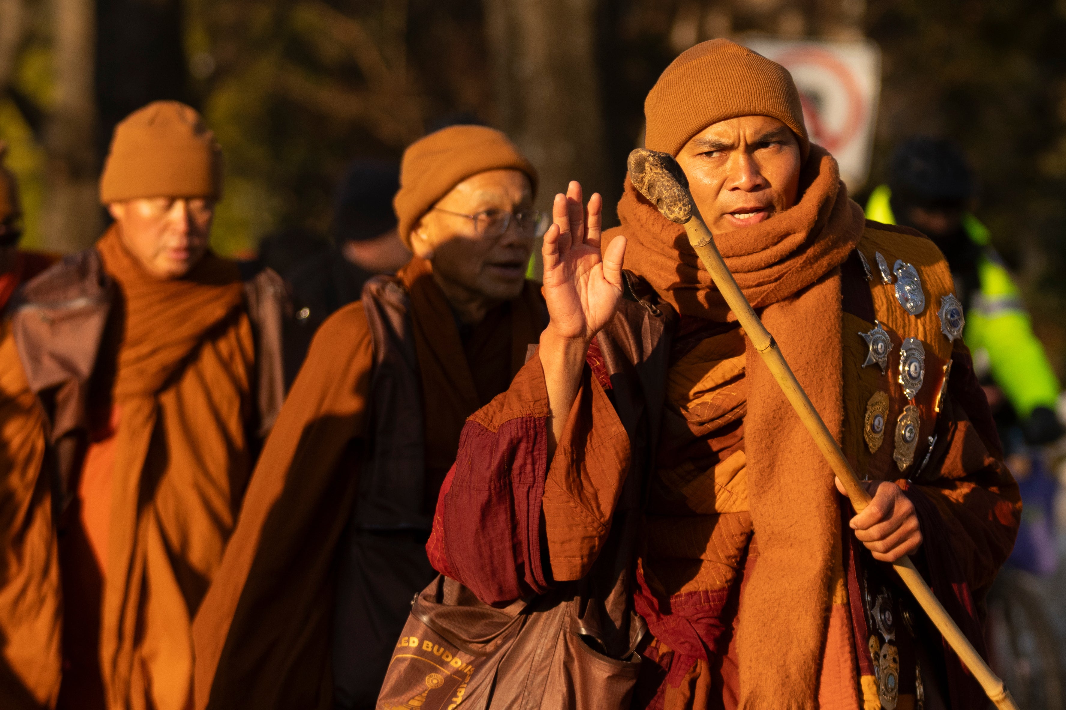 Some of the monks have walked barefoot or in socks for most of the journey to feel the ground directly and be present in the moment