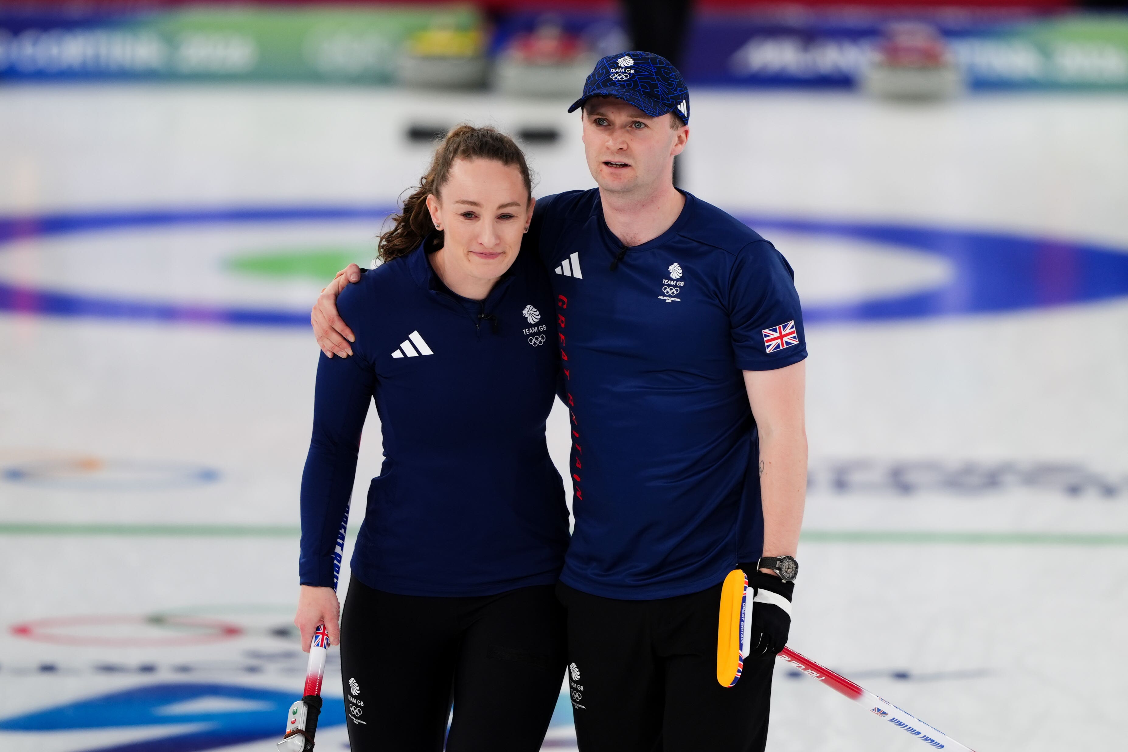 Bruce Mouat and Jennifer Dodds look dejected (Andrew Milligan/PA)